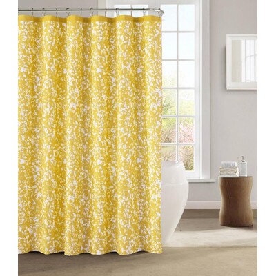 Duck River Textile 72 In H Polyester, Yellow Grey White Shower Curtain