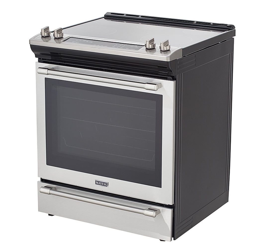 Maytag 30 in. 5.3 cu.ft. Single Oven Electric Range in Stainless Steel  MER4600LS - The Home Depot