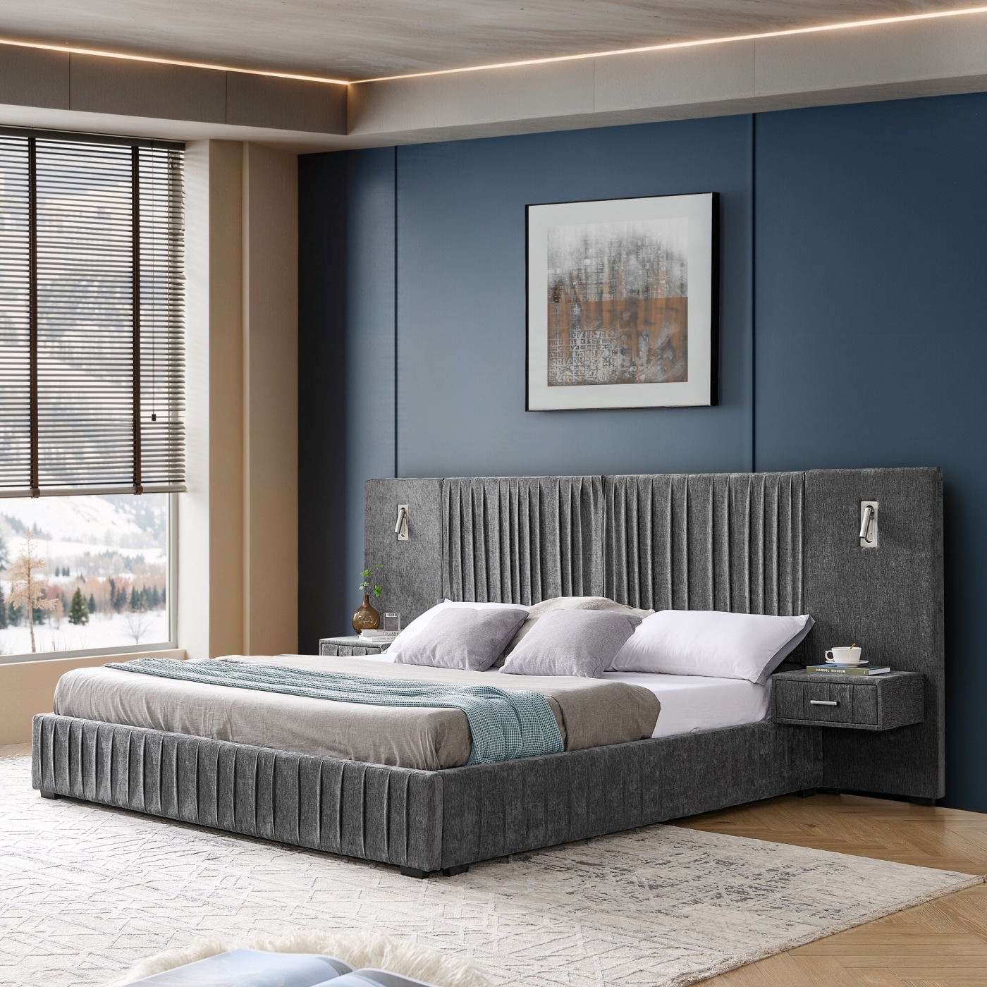 Streamdale Furniture Streamdale King Size Upholstered Bed Frame with ...