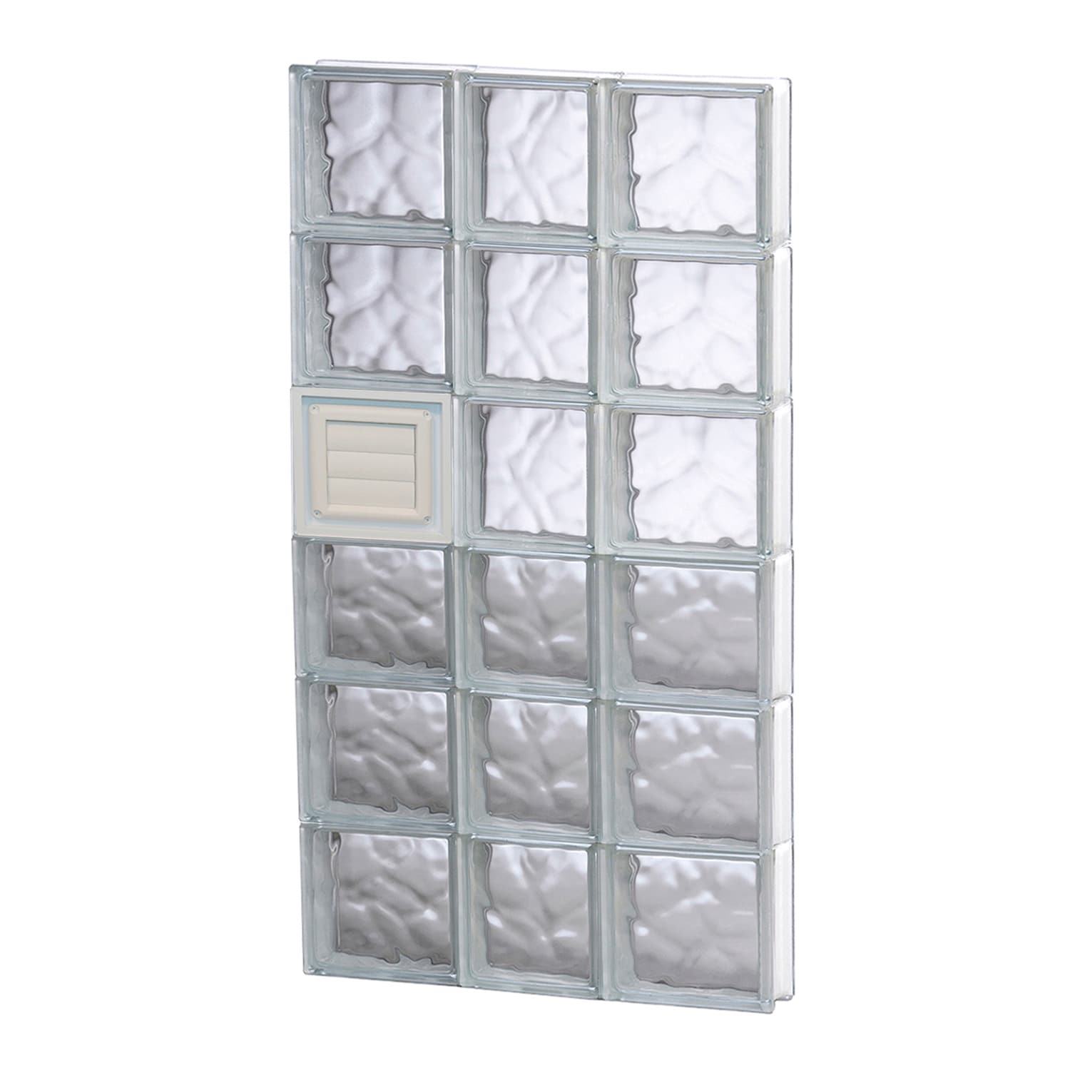 REDI2SET D2248DC Wavy Glass 21-1/4-in x 46-1/2-in Frameless Replacement Dryer vent Glass Block Window