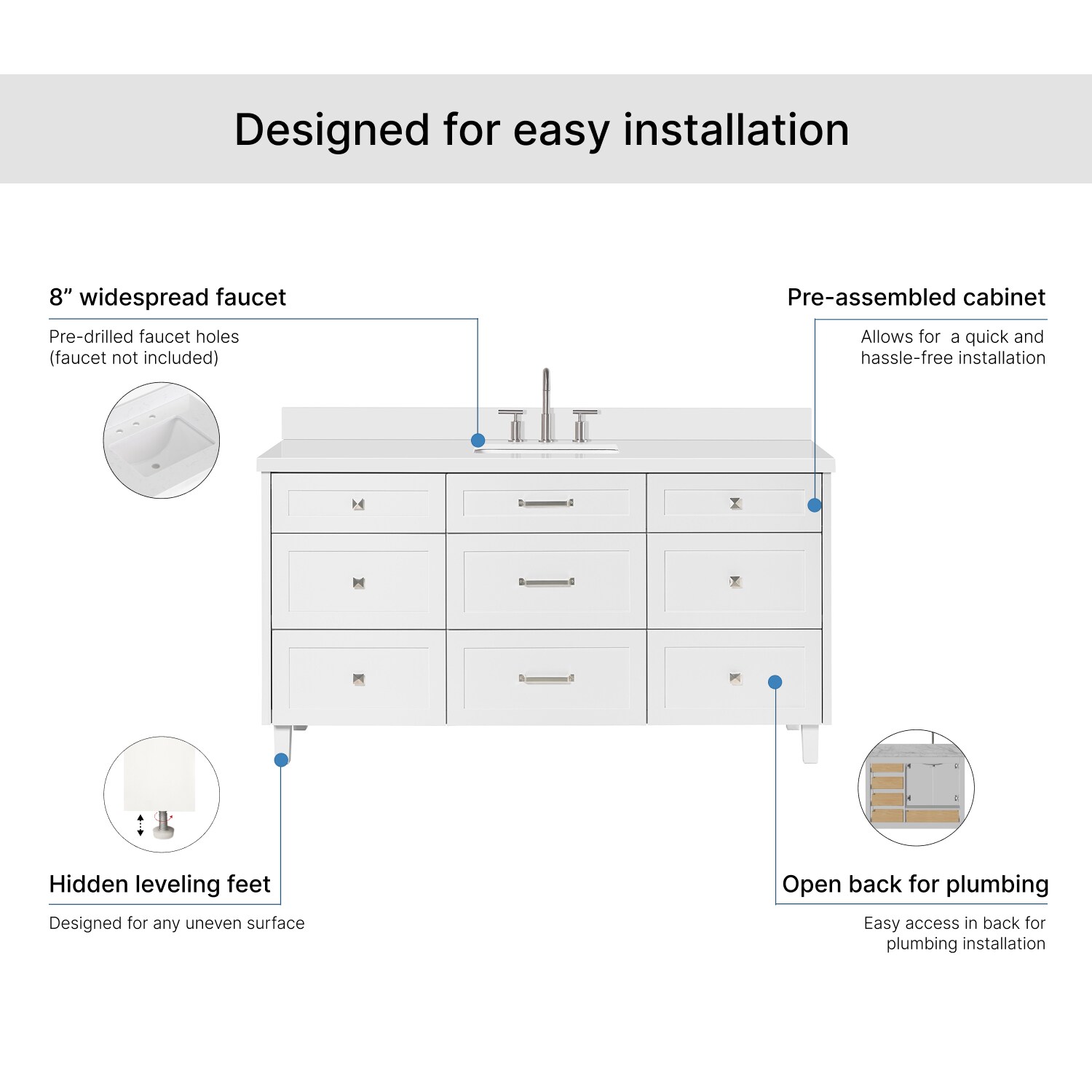ARIEL B67WQRVOWHT Bath-Vanity-Combo - View #7