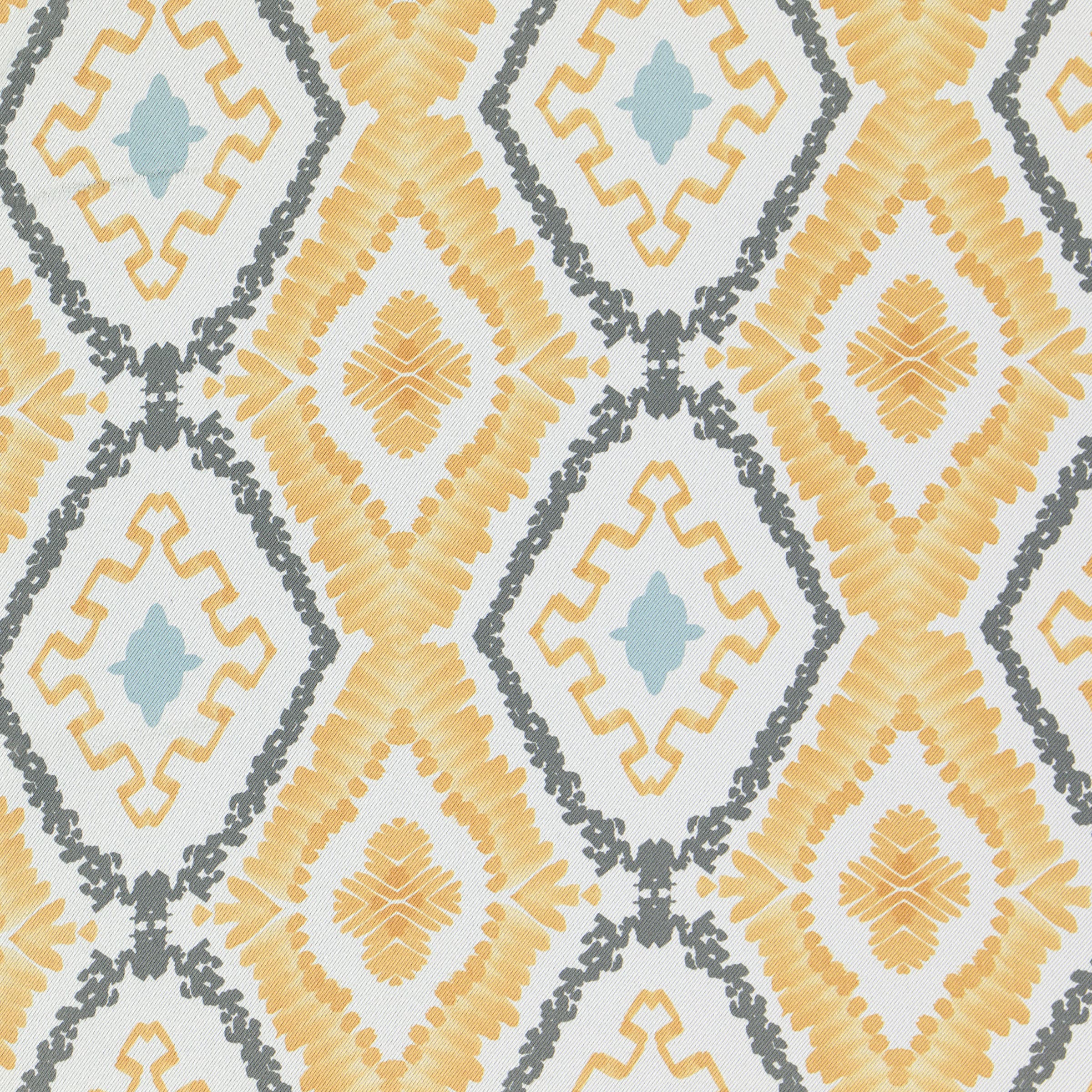 Gold Bohemian Ikat Blackout Polyester Rod Pocket Curtains