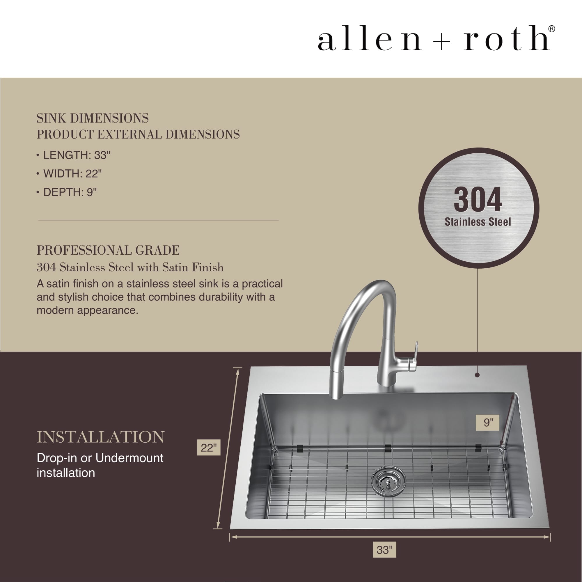 allen + roth FSDR3322A19-LF Kitchen-Sinks - View #9