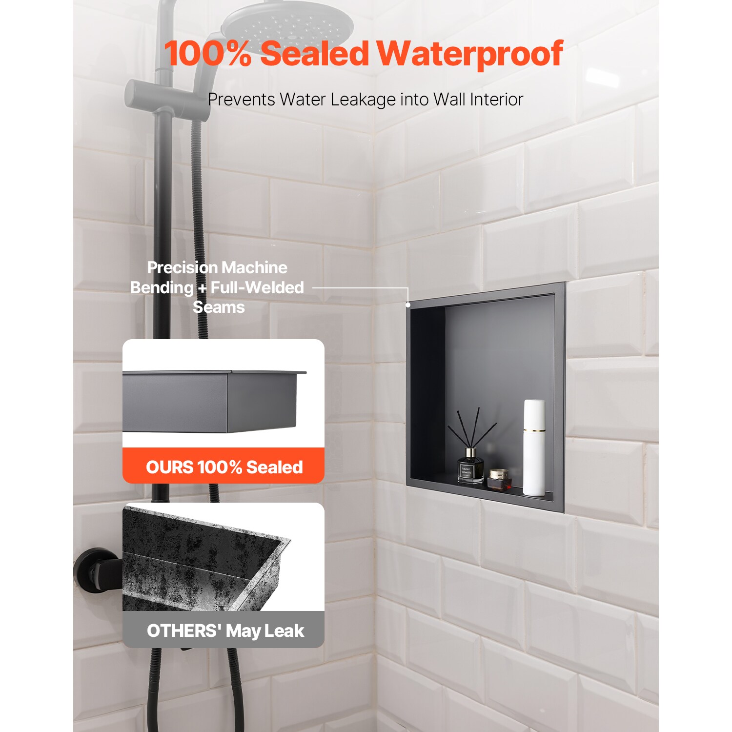 VEVOR SCBXGLYBKHS113128V0 Bathroom-Shelves - View #2