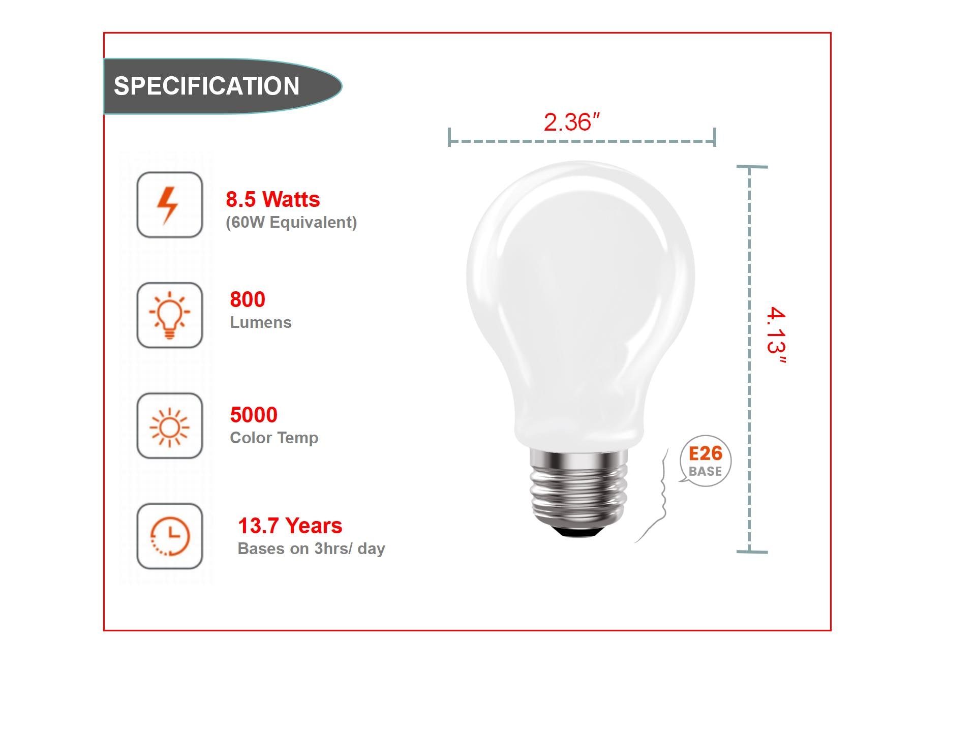 Utilitech 5A19DG8.5WOP50K8PB Led-Lights - View #4