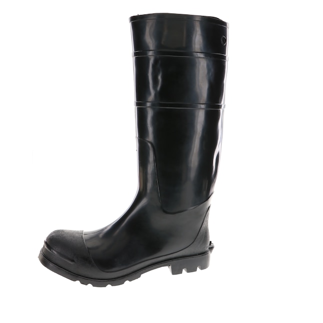 Safety Works Mens Black Waterproof Steel Toe Rubber Boots Size: 10 Medium  in the Footwear department at