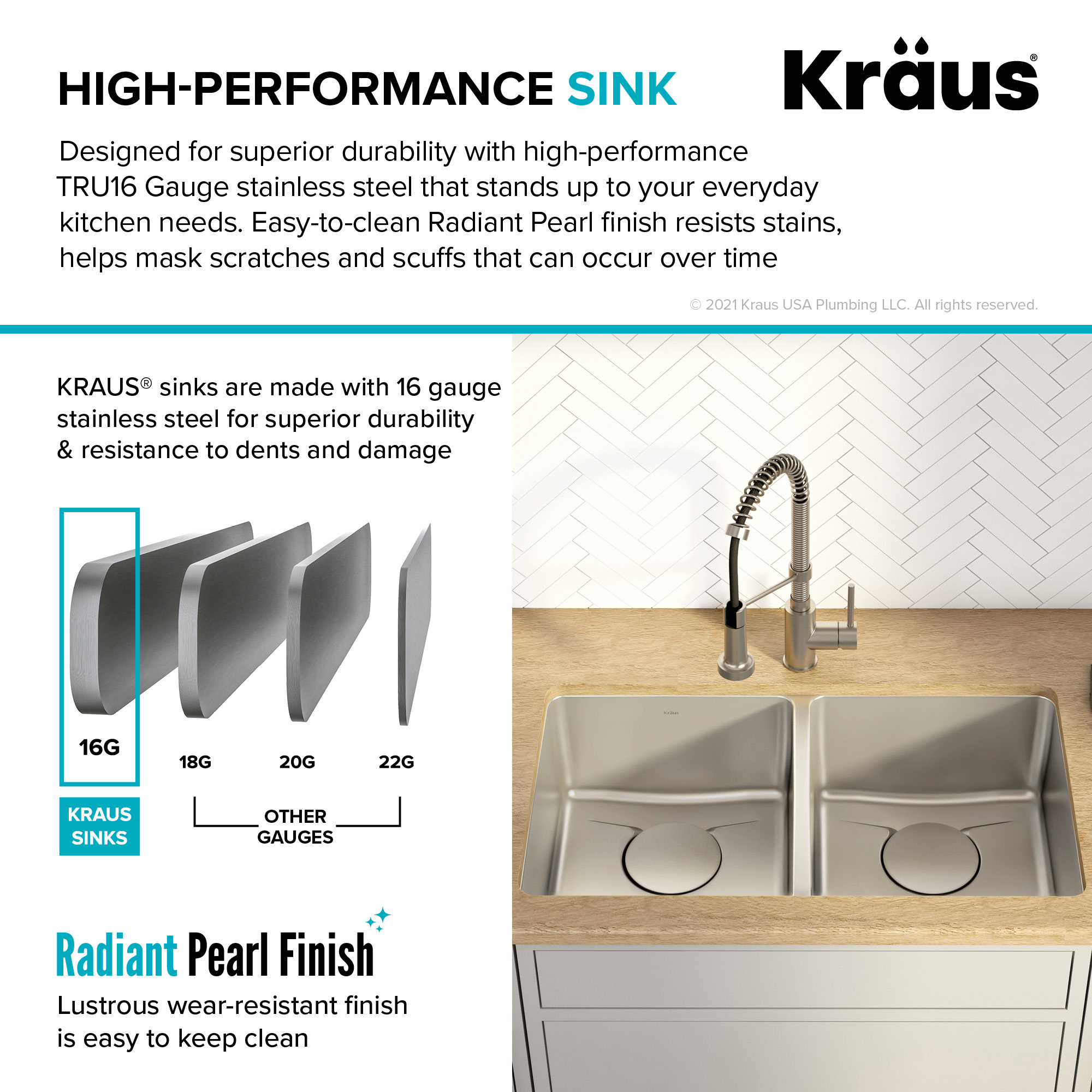33-Inch Stainless Steel Undermount Double Bowl Kitchen Sink