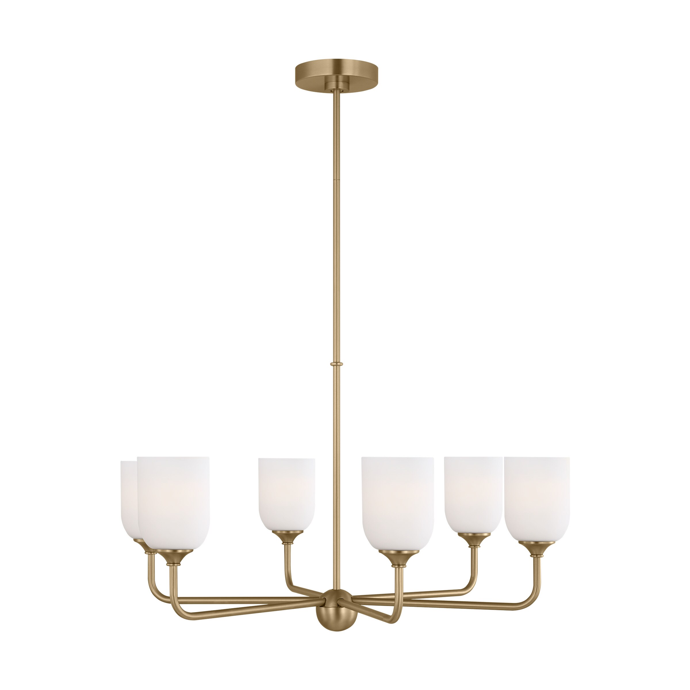 Generation Lighting GLC1096SB Emile 6 -Light Satin Bronze Traditional For Use in Dining Rooms, Foyers, Living Rooms Chandelier