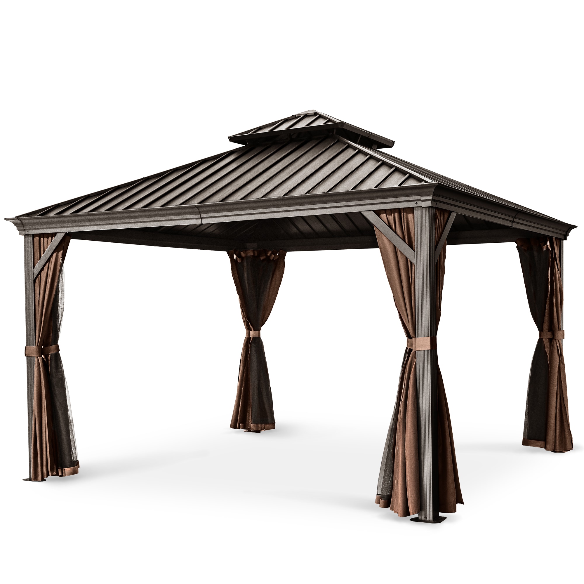  EL-ZPTPS1212-Z-WL3 12-ft x 12-ft Brown with Hardtop Roof