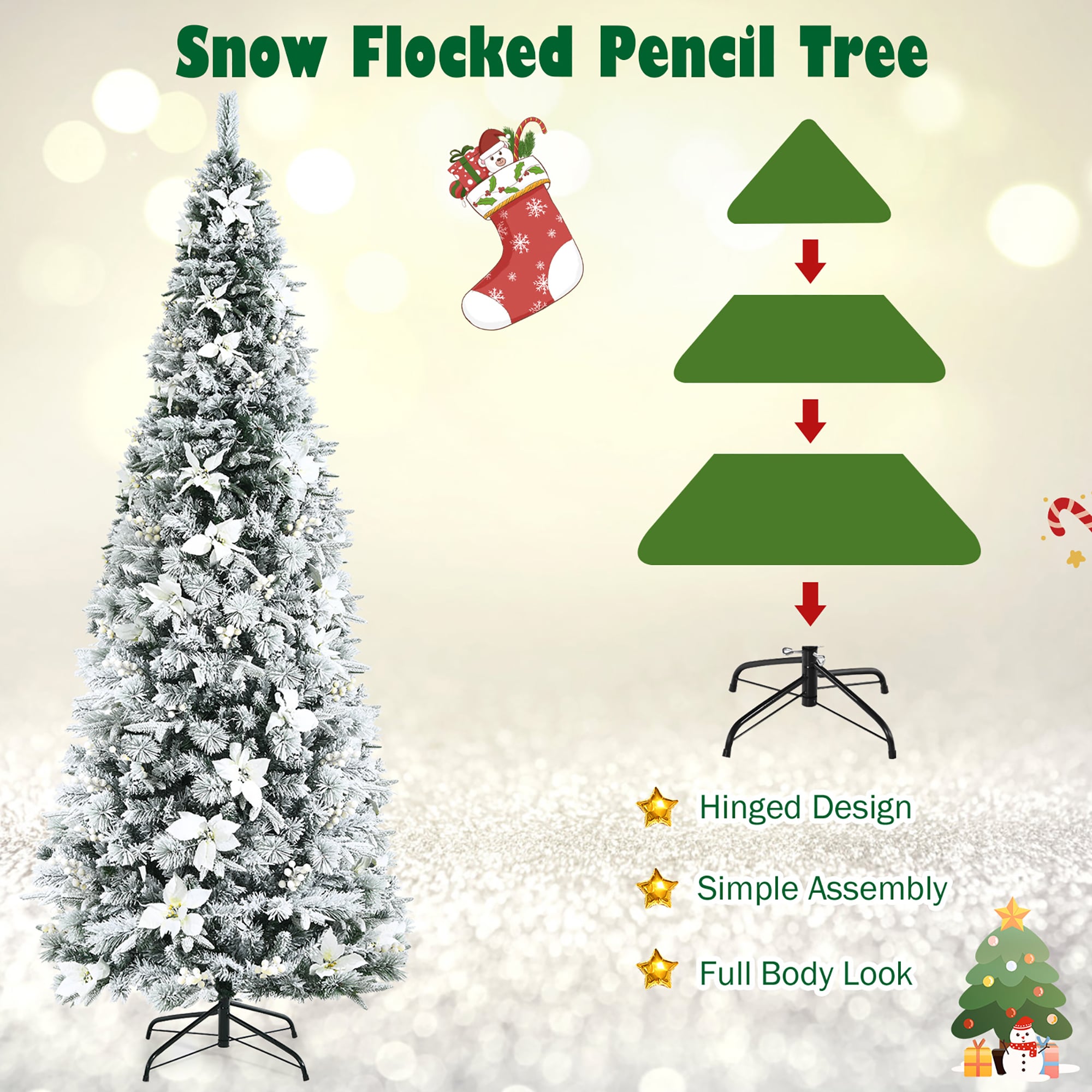 Costway CM23503 Artificial-Christmas-Trees - View #4