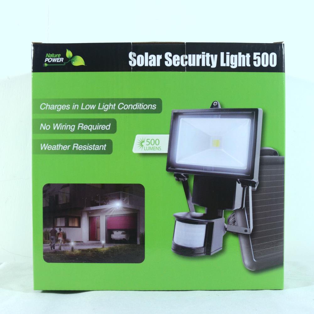 500 Lumen LED Solar Security Light - Black