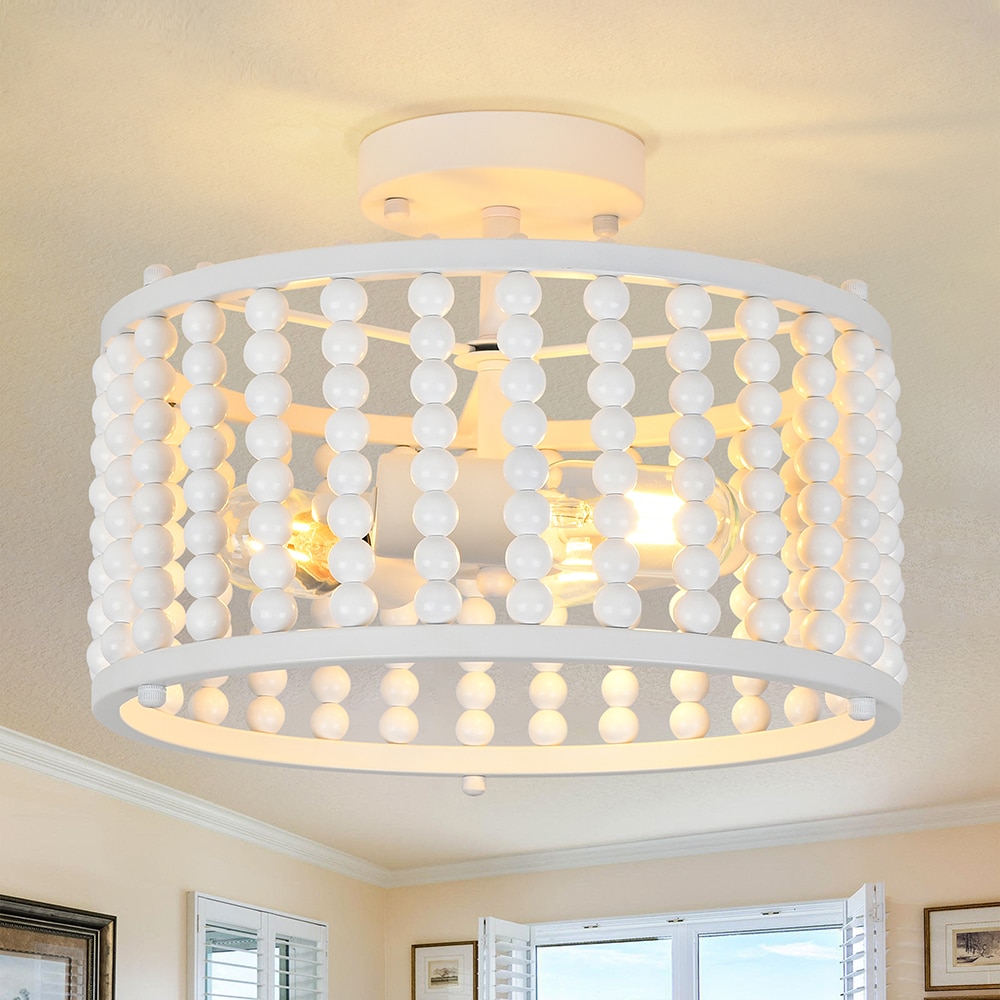 GoYeel ZC021WH 3 -Light 12.6-in Matte White Semi Flush Mount Light
