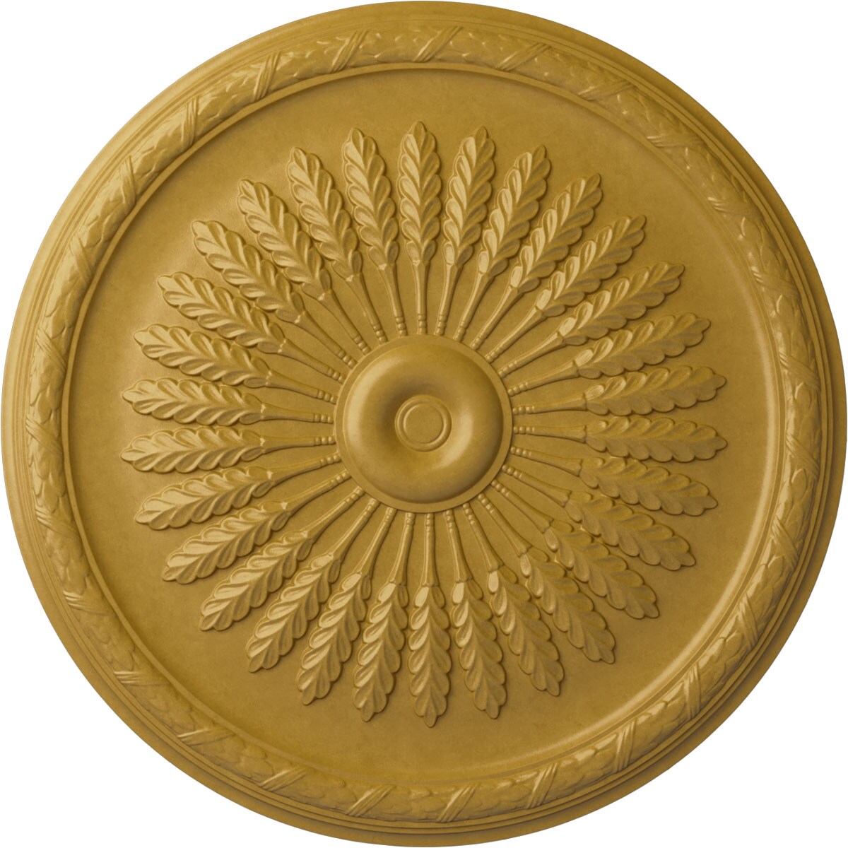 Ekena Millwork CM36JUIGS Juniper 36-in W x 36-in L Painted Iridescent Gold Polyurethane Whole Ceiling Medallion