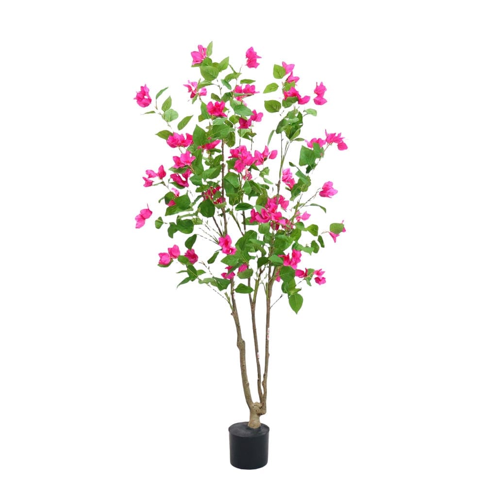 WhizMax WLS-FQZOL-7CQRB3HB 4.9ft Bougainvillea Artificial Tree with Flowers And Leaves In Pot Faux Blooming Tree Realistic Fake Bougainvillea Tree