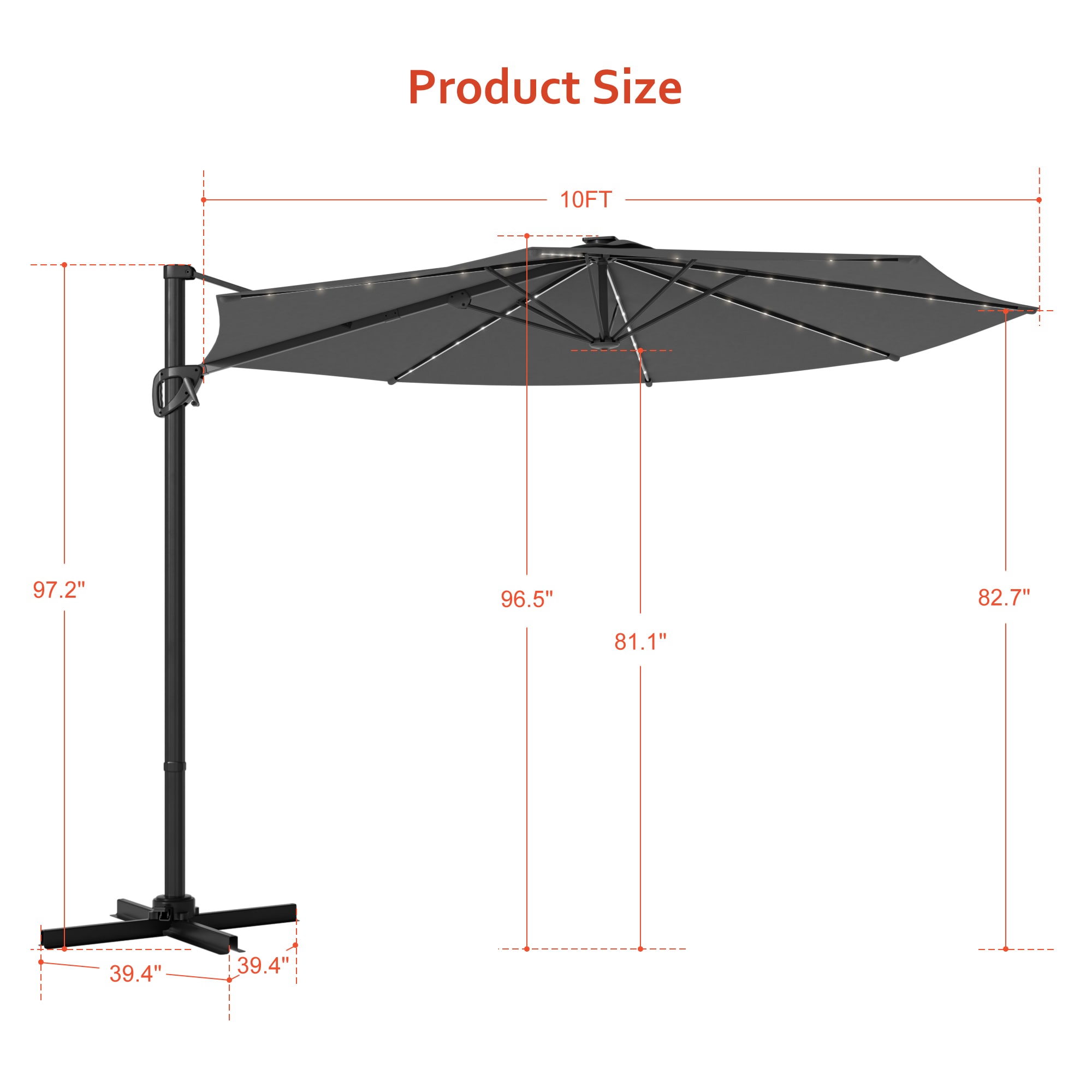 ACEGOSES LW-LED-330LY Umbrellas-2 - View #2