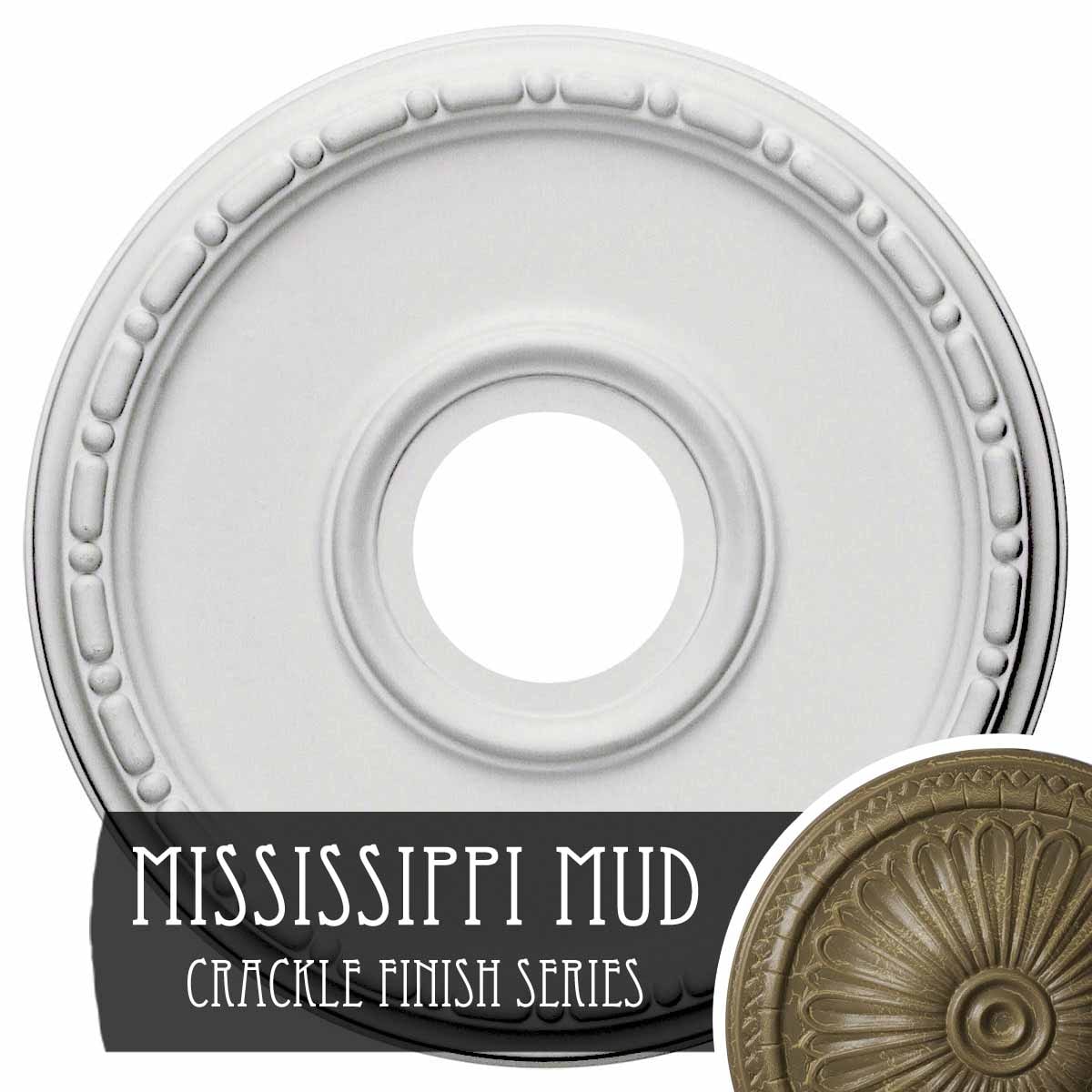 Ekena Millwork CM16MEMMC Medea 16.5-in W x 16.5-in L Painted Mississippi Mud Crackle Polyurethane Whole Ceiling Medallion