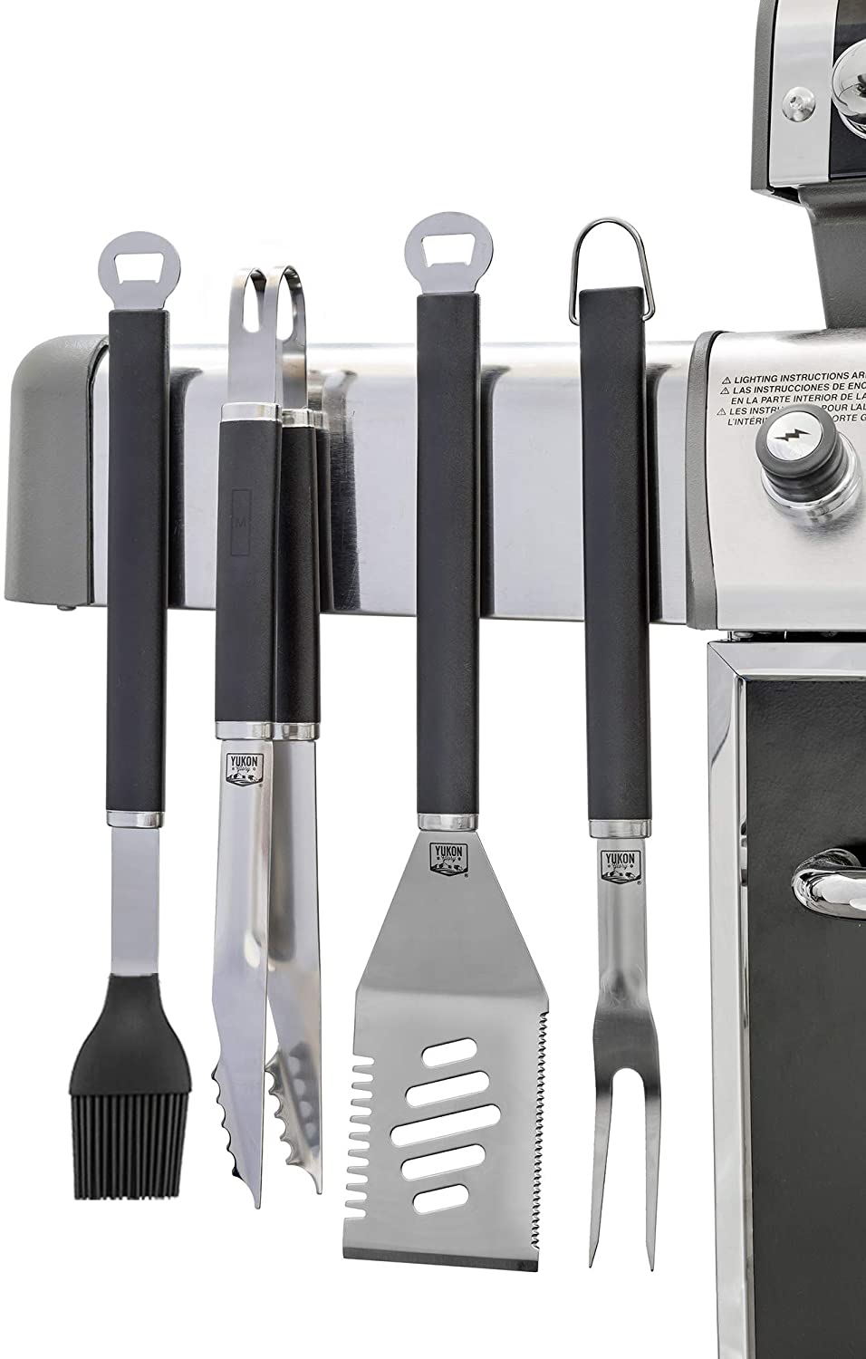 4pc BBQ Tool Utensil Set, Stainless Steel by Pure Grill, 1 x 17.5