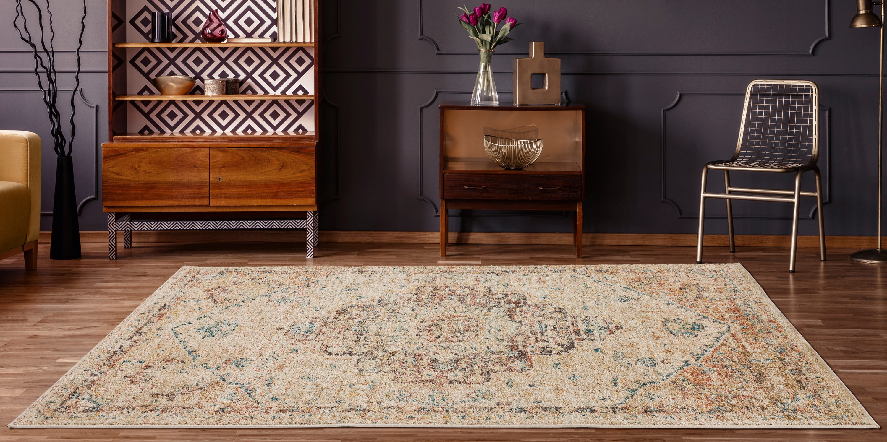 United Weavers Of America 3801 30101 1215 Marrakesh 12 x 15 (ft) Synthetic Bone Rectangular Indoor Distressed/Overdyed Area rug