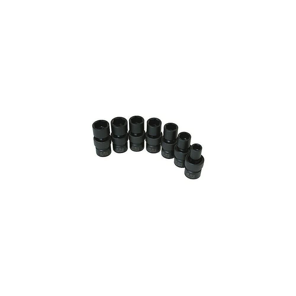 Sunex Tools EGLE5313  3655 7 Piece 3/8 -in Drive Universal Swivel Socket Set 10-18mm