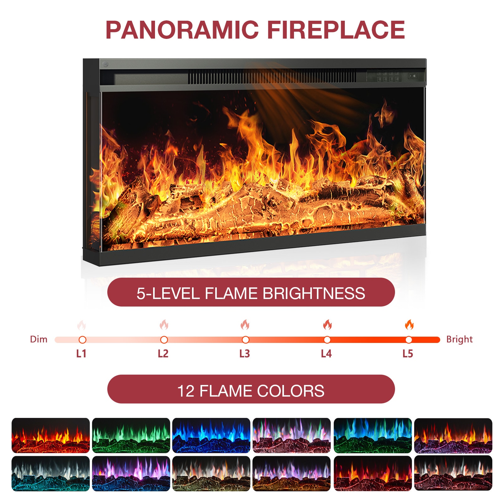 AOXUN H21033GR+H20023 Electric-Fireplaces - View #6