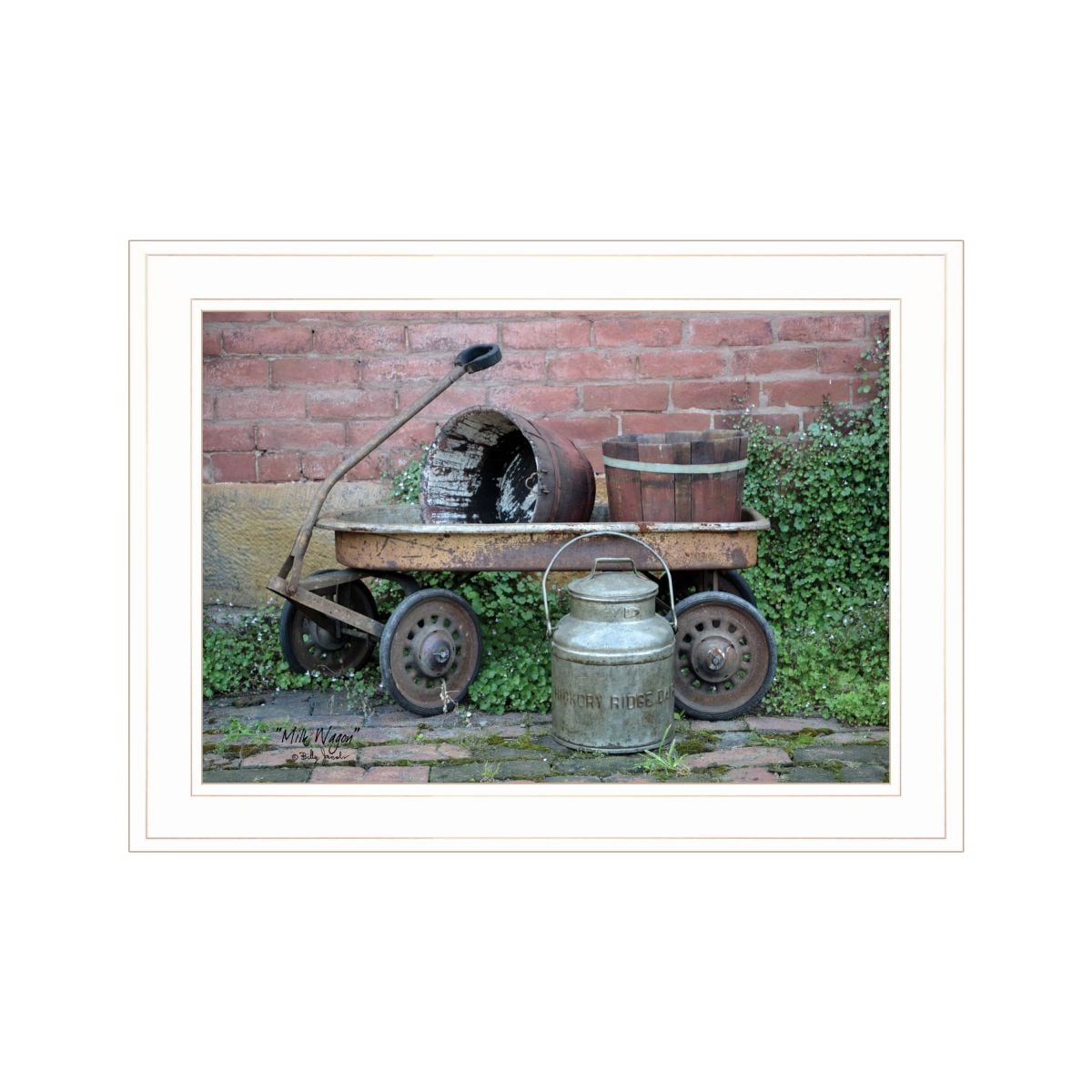 Trendy Decor 4U  BJ1058226G Milk Wagon Wall Art By Billy Jacobs  Rustic Still Life 15 H x 21 W