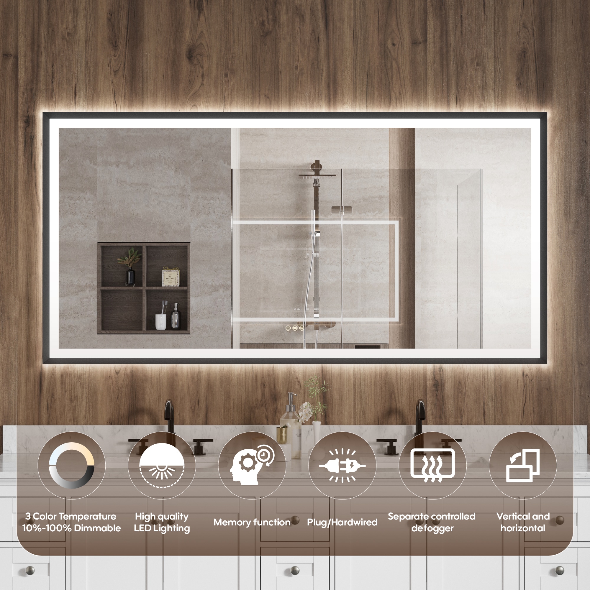 Forclover MRE-6F7236MB Framed-Bath-Mirrors - View #7