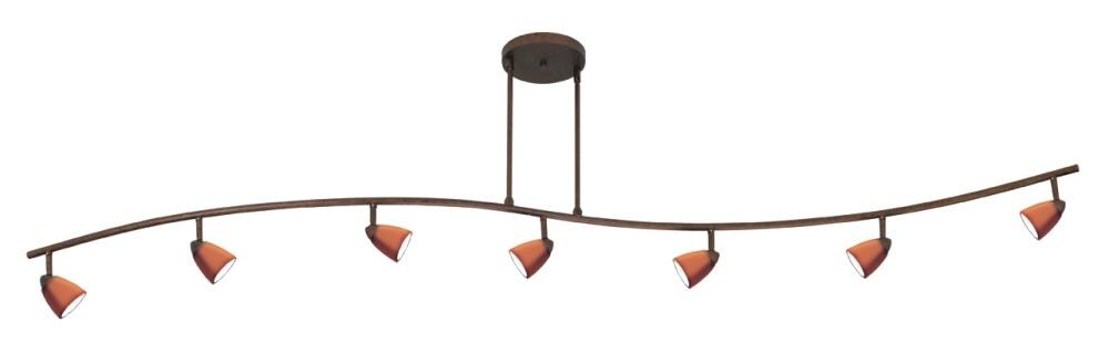 Cal Lighting 954-77L-RU/AM Serpentine 7-light 80-in Rust Dimmable Standard Track Bar Fixed Track Light Kit