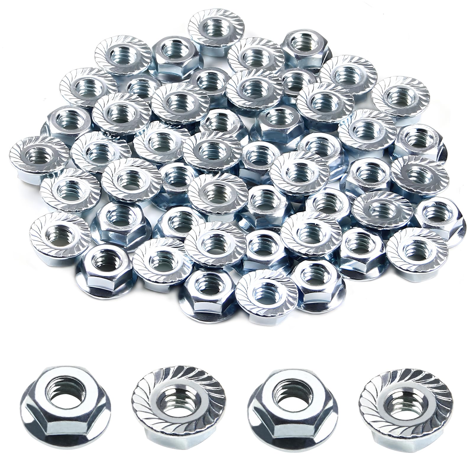 Ahfiwaso  1/4-20 Serrated Flange Hex Nuts 304 Stainless Steel UNC Thread Fasteners for Home and Outdoor Use 50 Pack durable home and garden
