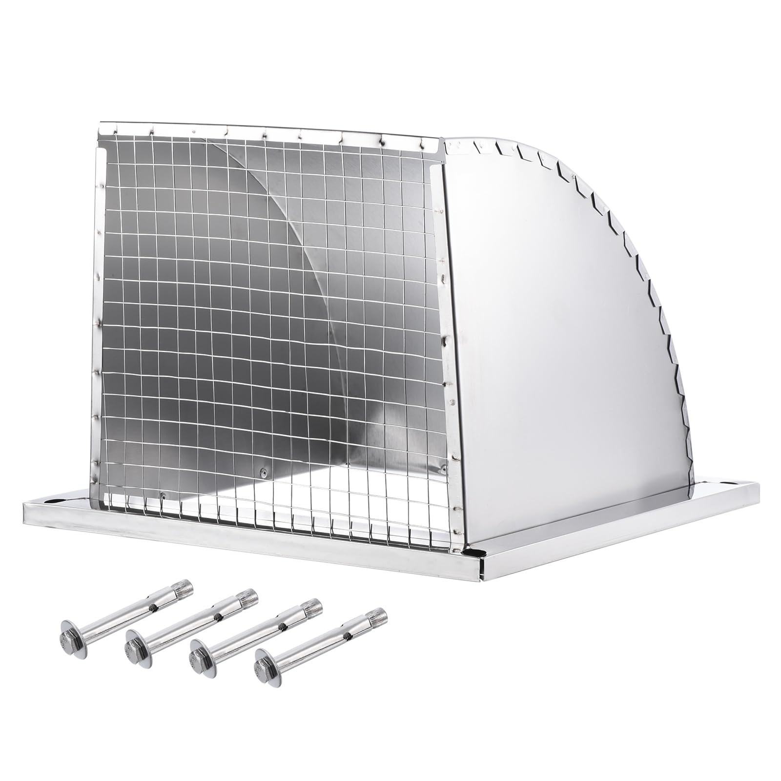 Anqtovp 10x10 Wall Vent Cover Exterior Dryer Vent Outlet Louvered Stainless Steel Outdoor Duct Ventilation with Mesh Screen #LAN0817N310