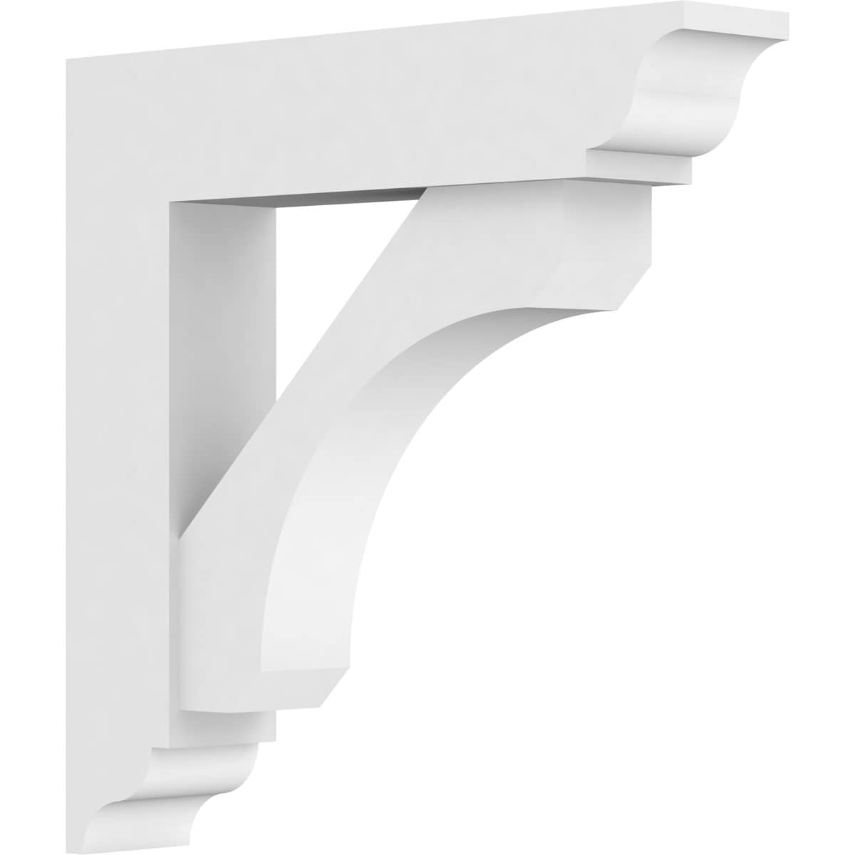 Ekena Millwork BKTP03X16X16LEC01 Standard Legacy 3-in x 16-in x 16-in White PVC Standard bracket