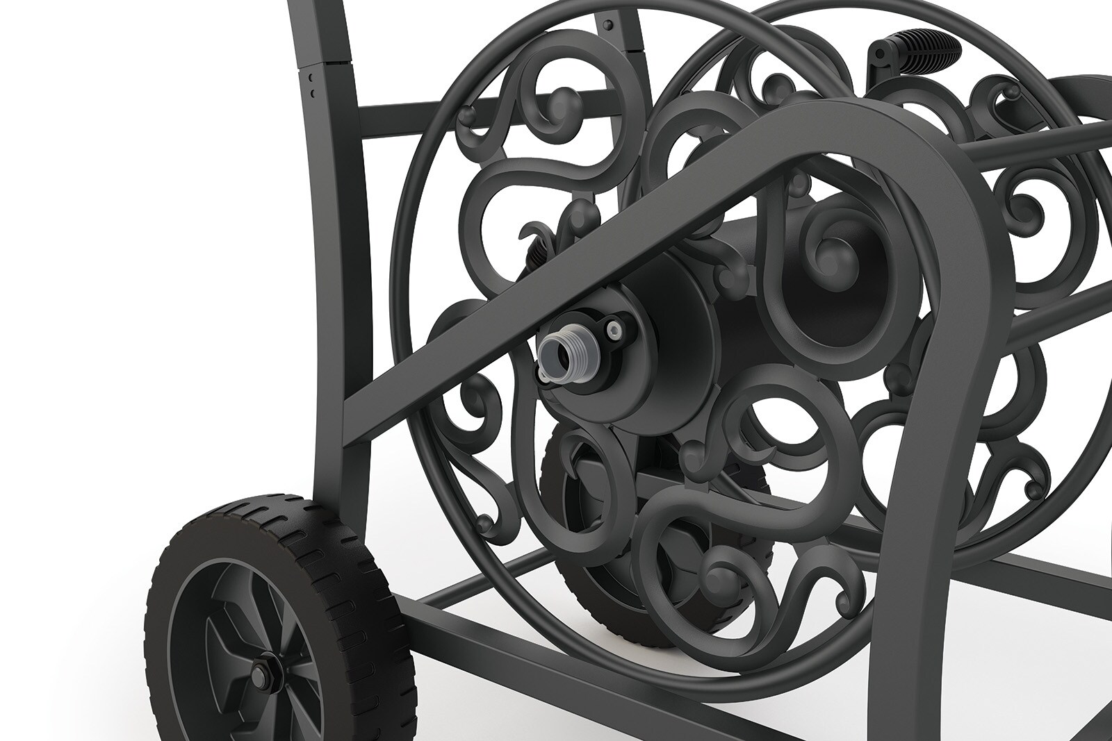Suncast 150-FT Capacity Metal Decorative Hose Reel Iron 150-ft Cart Hose  Reel in the Garden Hose Reels department at