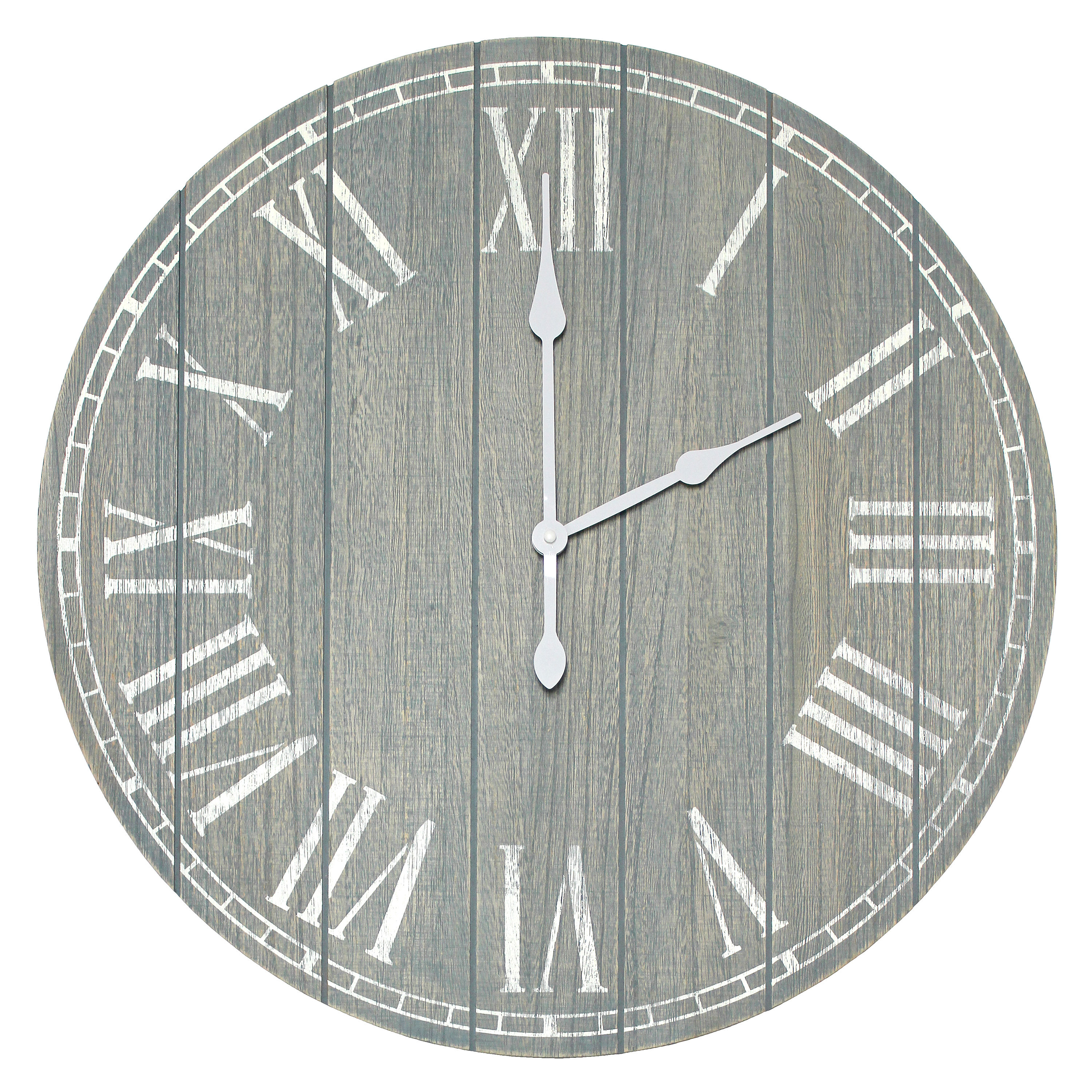 Elegant Designs HG2003-DGW Analog Round Wall Farmhouse