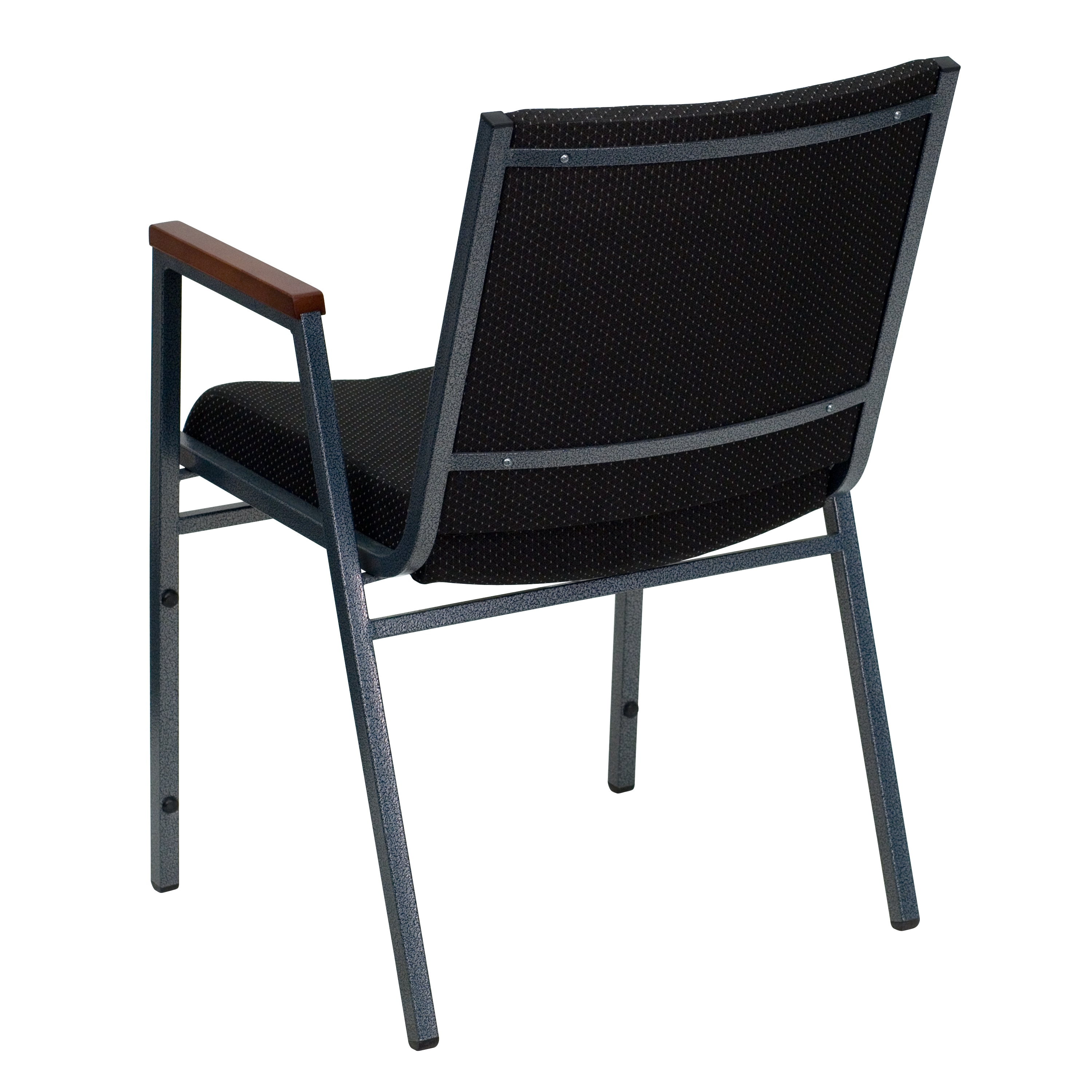Hercules Series 31'' Heavy Duty Black Fabric Stack Chair with Silver Frame