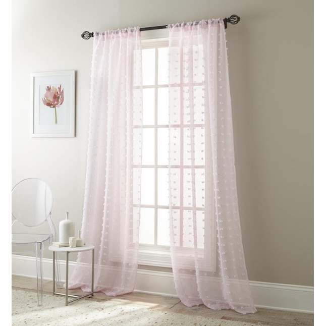 Allen Roth 84 In Pink Polyester Light, Pink Grommet Curtain Panels