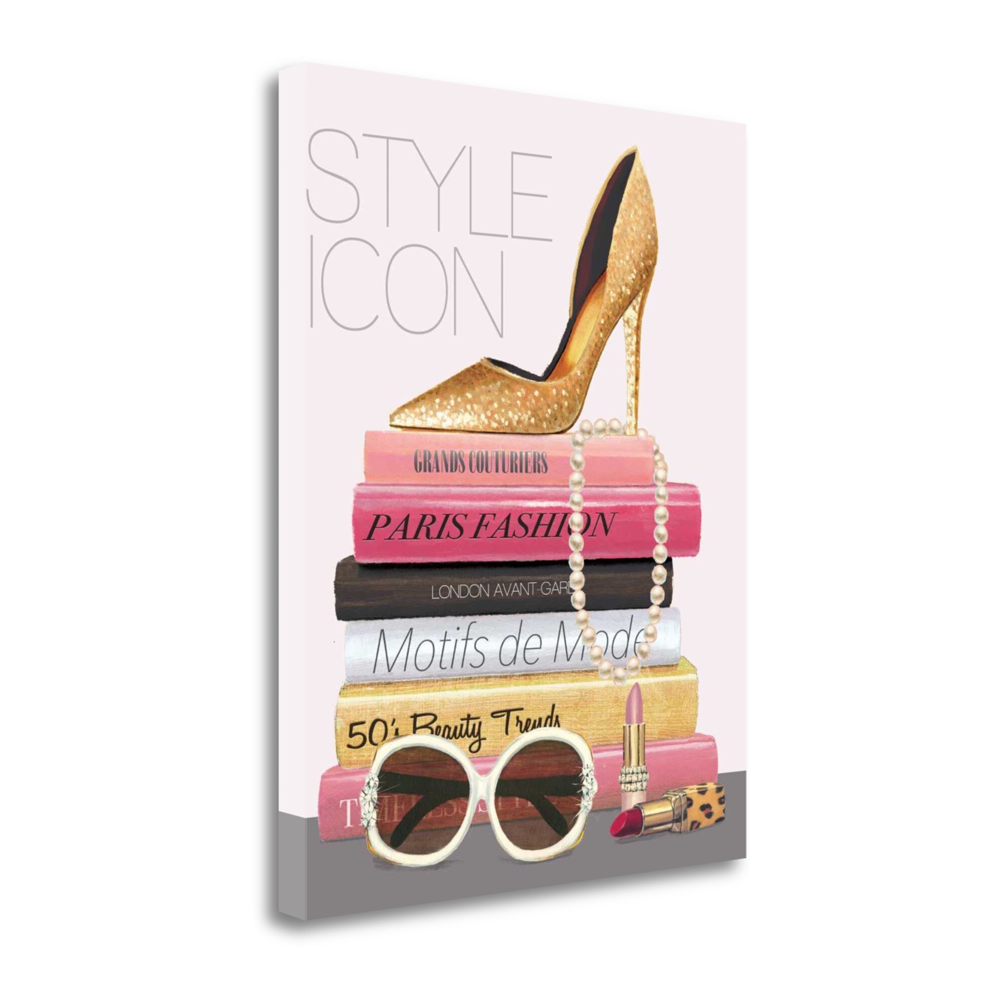 Stupell Industries Elegant Black Bow Shoes Glam Fashion Books