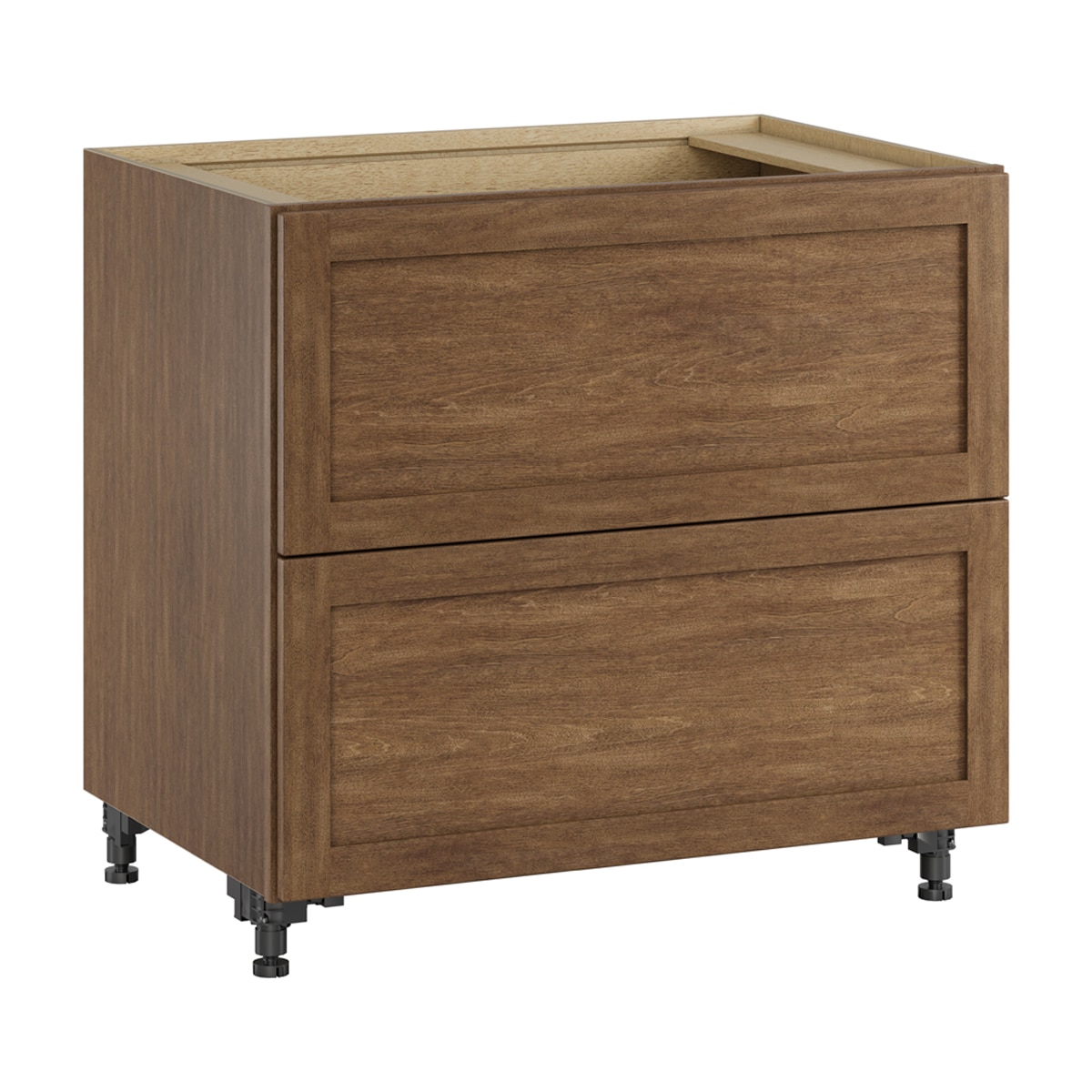 Whalen CLICK-IT LWSCLICK-14LW Sherwood Hills 36-in W x 34.5-in H x 24-in D Walnut Birch 2 -Drawers Drawer Base Ready to assemble Plywood Cabinet (Raised Panel Shaker)