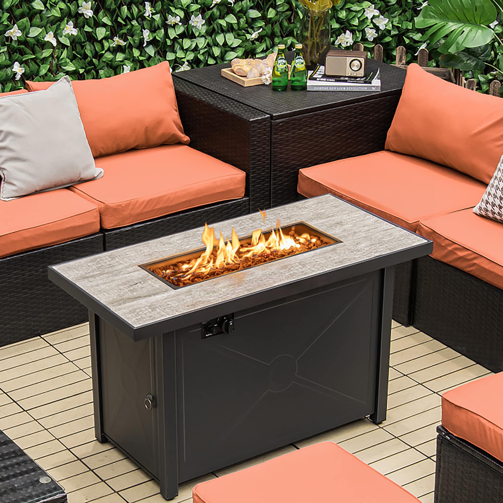AMADA HOMEFURNISHING 43 Inch Propane Fire Pit Table, Pakistan