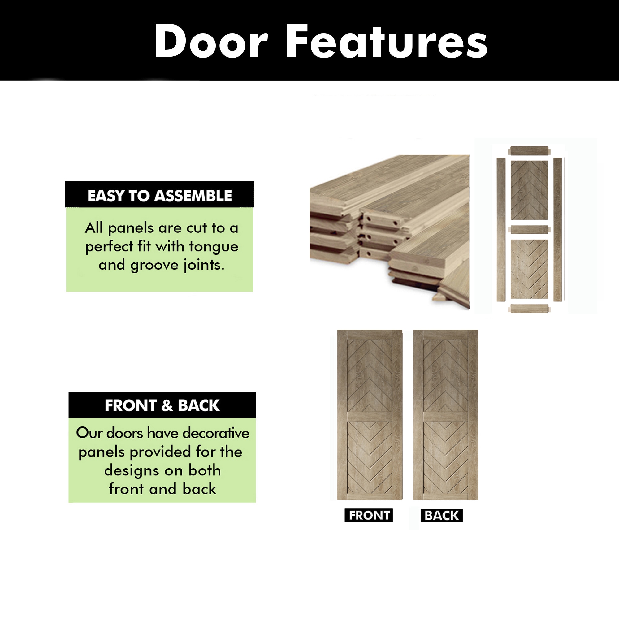 HOMACER JT2-4280-GR Barn-Doors - View #3