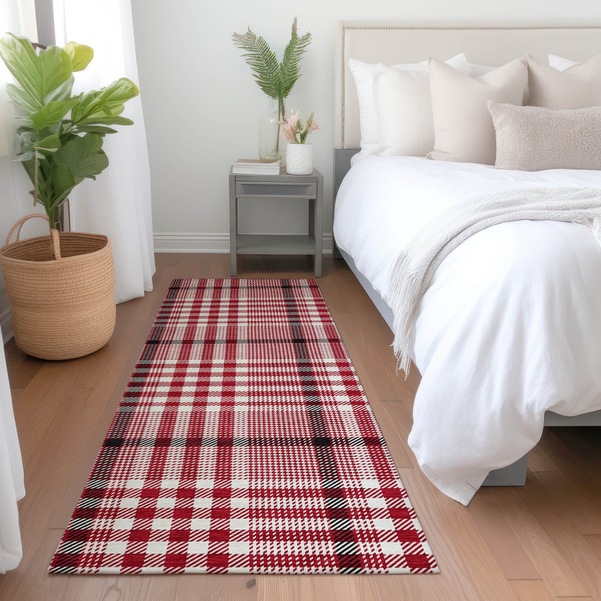 Addison Rugs ACN1054RD2X8 Chantille ACN1054RD 2 x 7 (ft) Polyester Red Rectangular Indoor/Outdoor Geometric Machine washable Runner rug