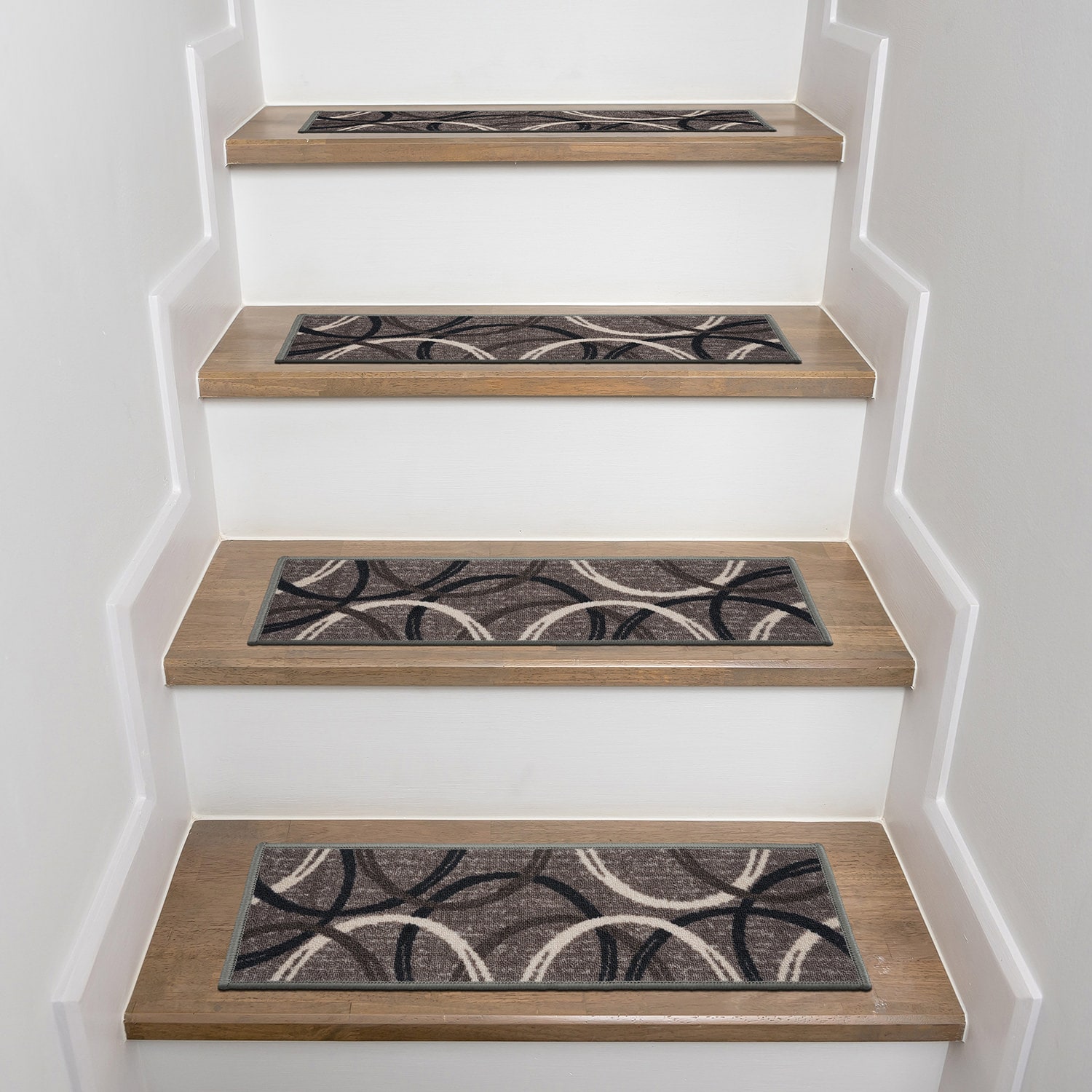 World Rug Gallery Gray Indoor Geometric Mid-century Modern Stair Tread ...