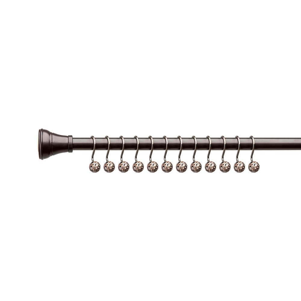 Oil Rubbed Bronze Hollow Ball Shower Curtain Hooks Set of 12