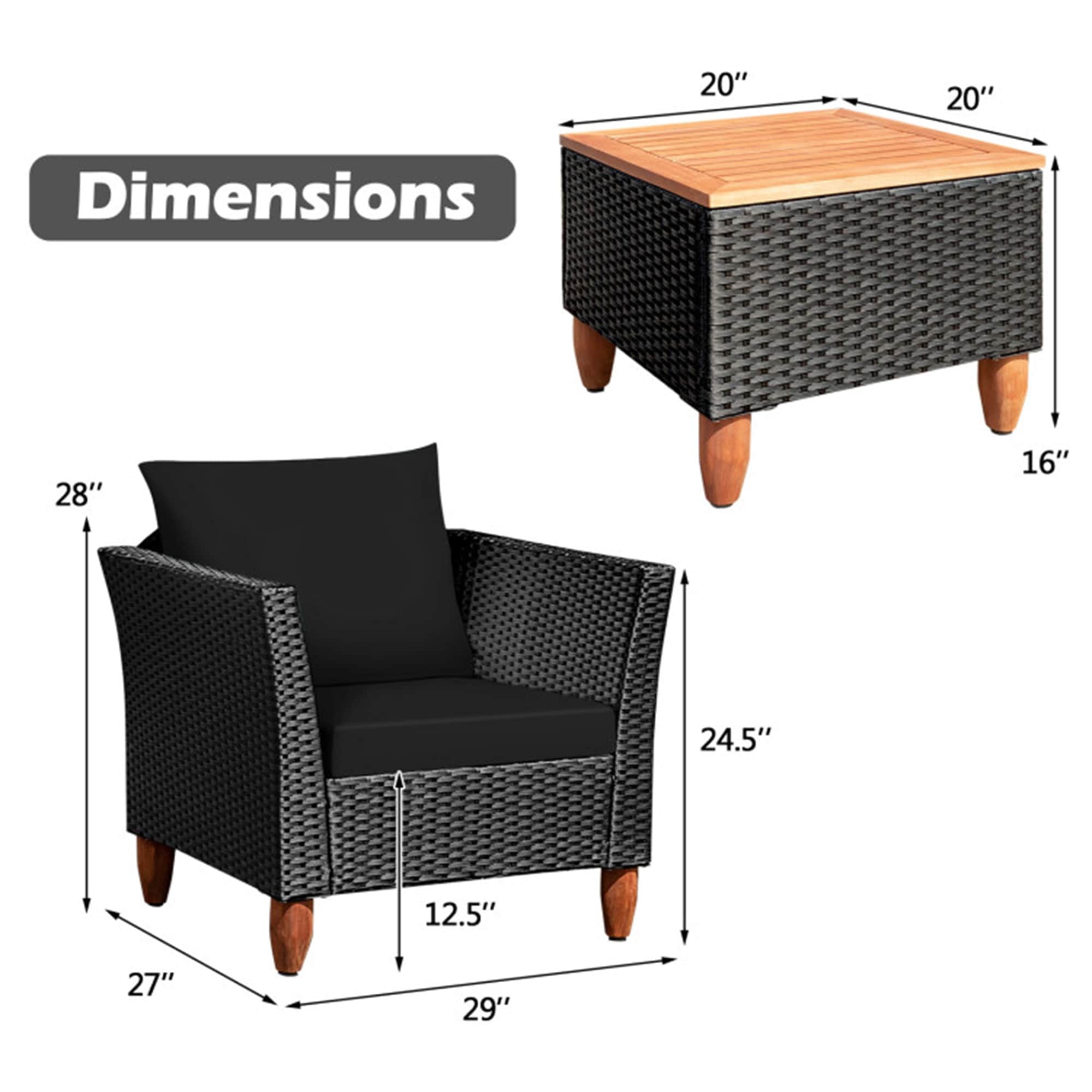 BABOOM BOM-66532BK-CO Patio-Conversation-Sets - View #3