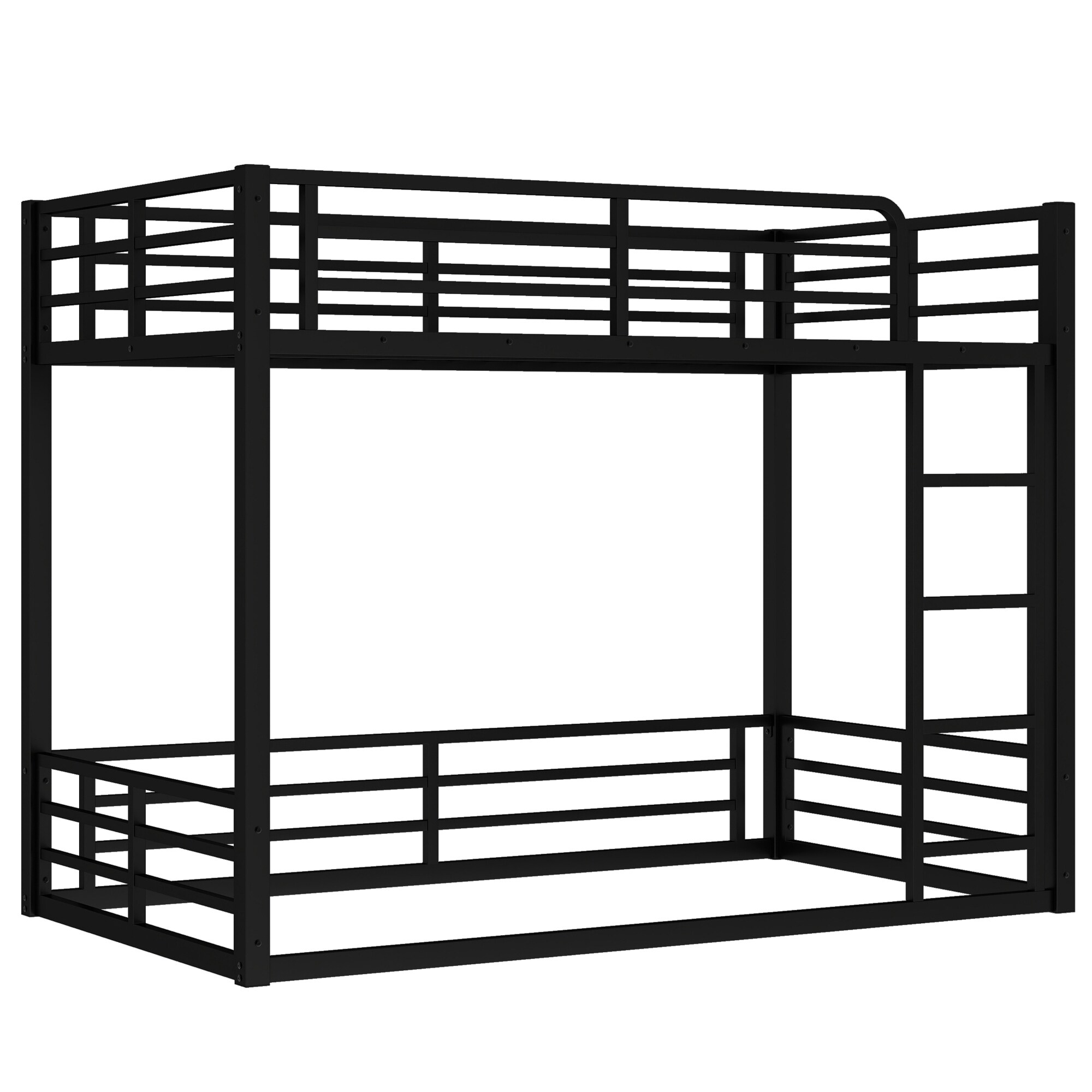 Bellemave Metal Floor Bunk Bed Twin XL over Twin XL Black in the Bunk — free download