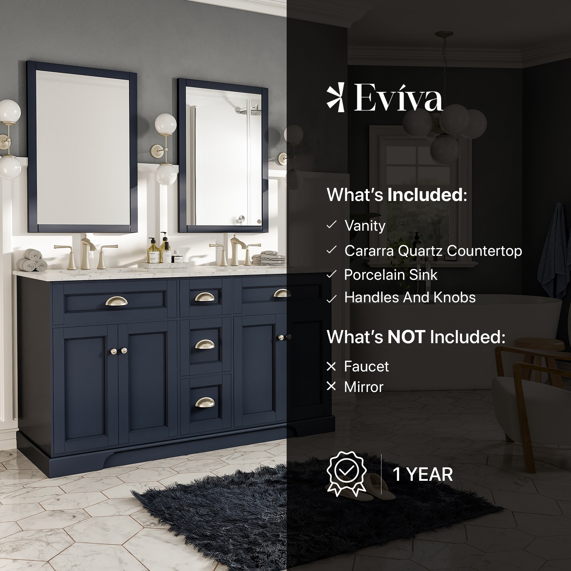 Eviva EVVN666-60CGR Bath-Vanity-Combo - View #7