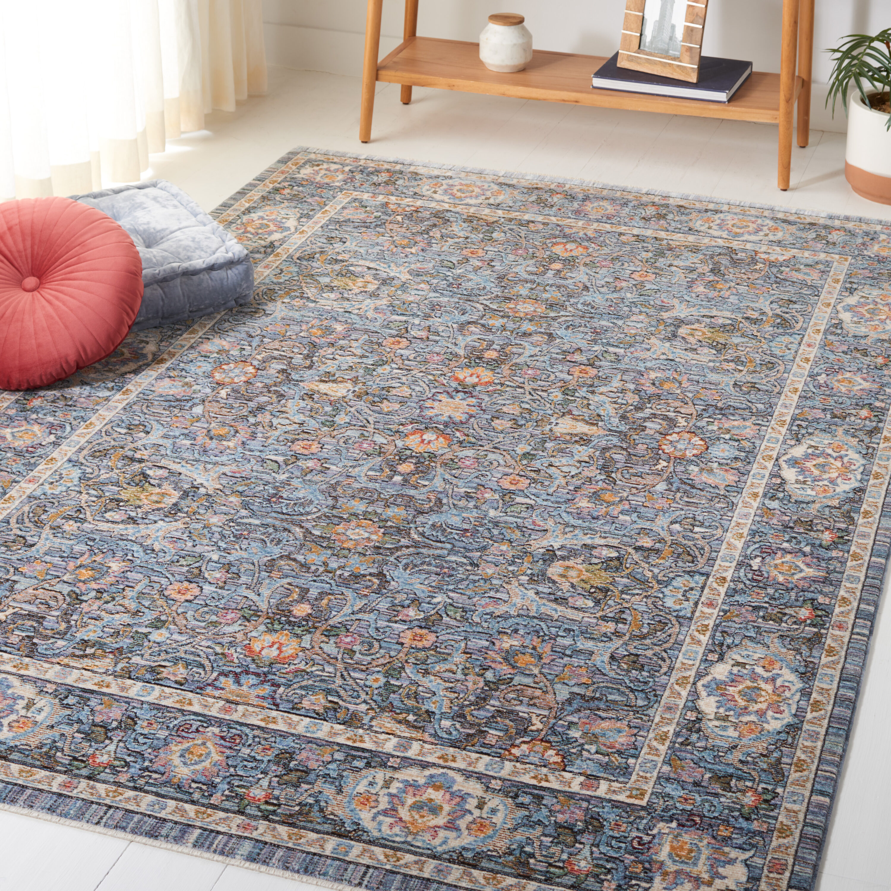 Crimson 224N Blue Ivory 5ft x 7ft Medium Rectangle Rug