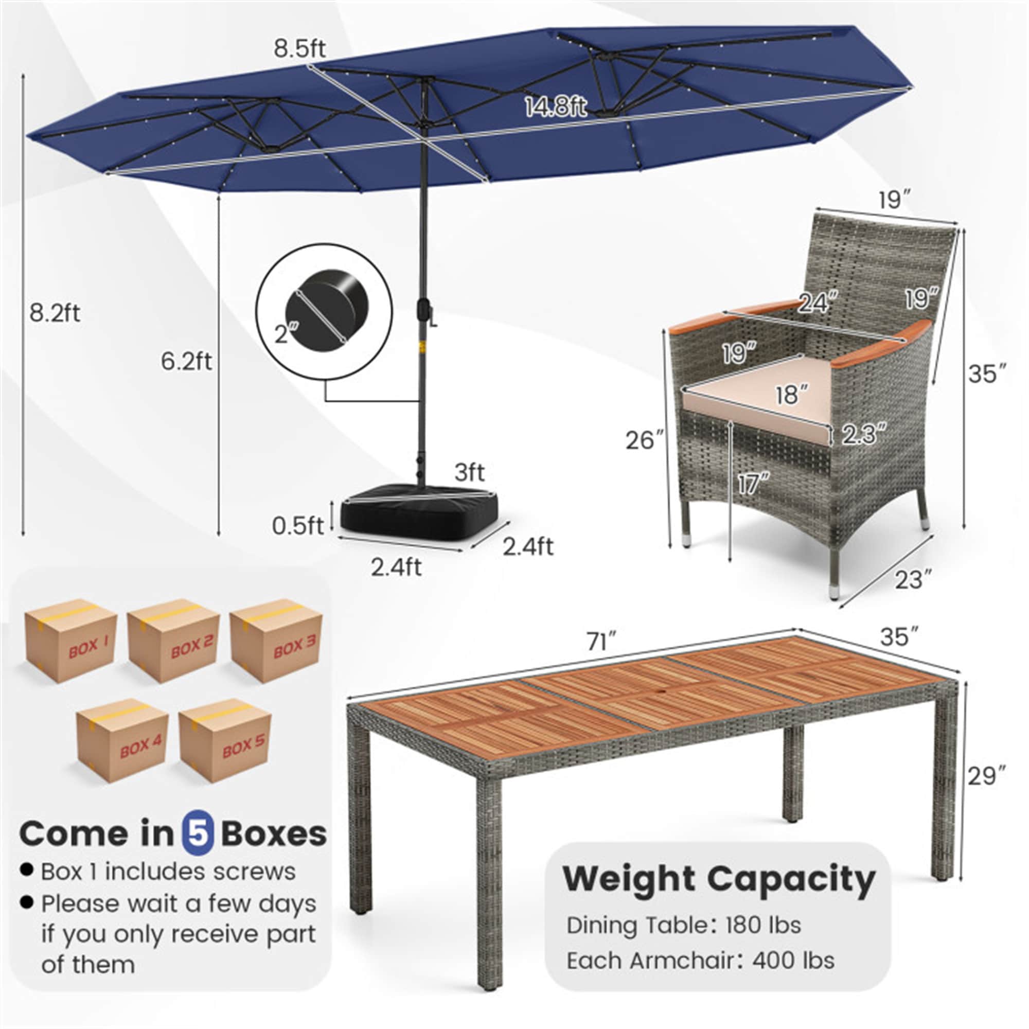 BABOOM BOM-00023A-OR Patio-Dining-Sets - View #4