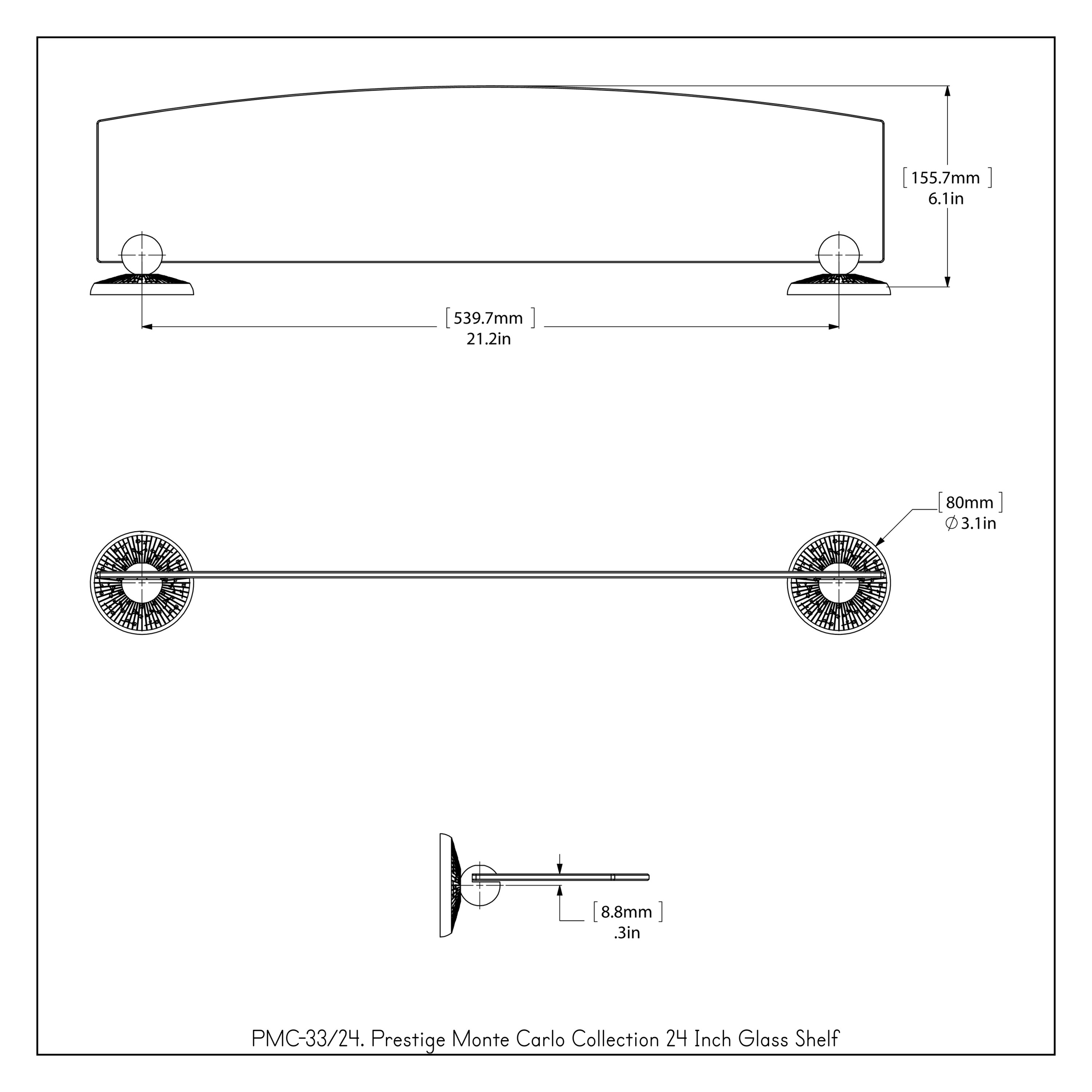 Allied Brass PMC-33/24-BKM Bathroom-Shelves - View #3