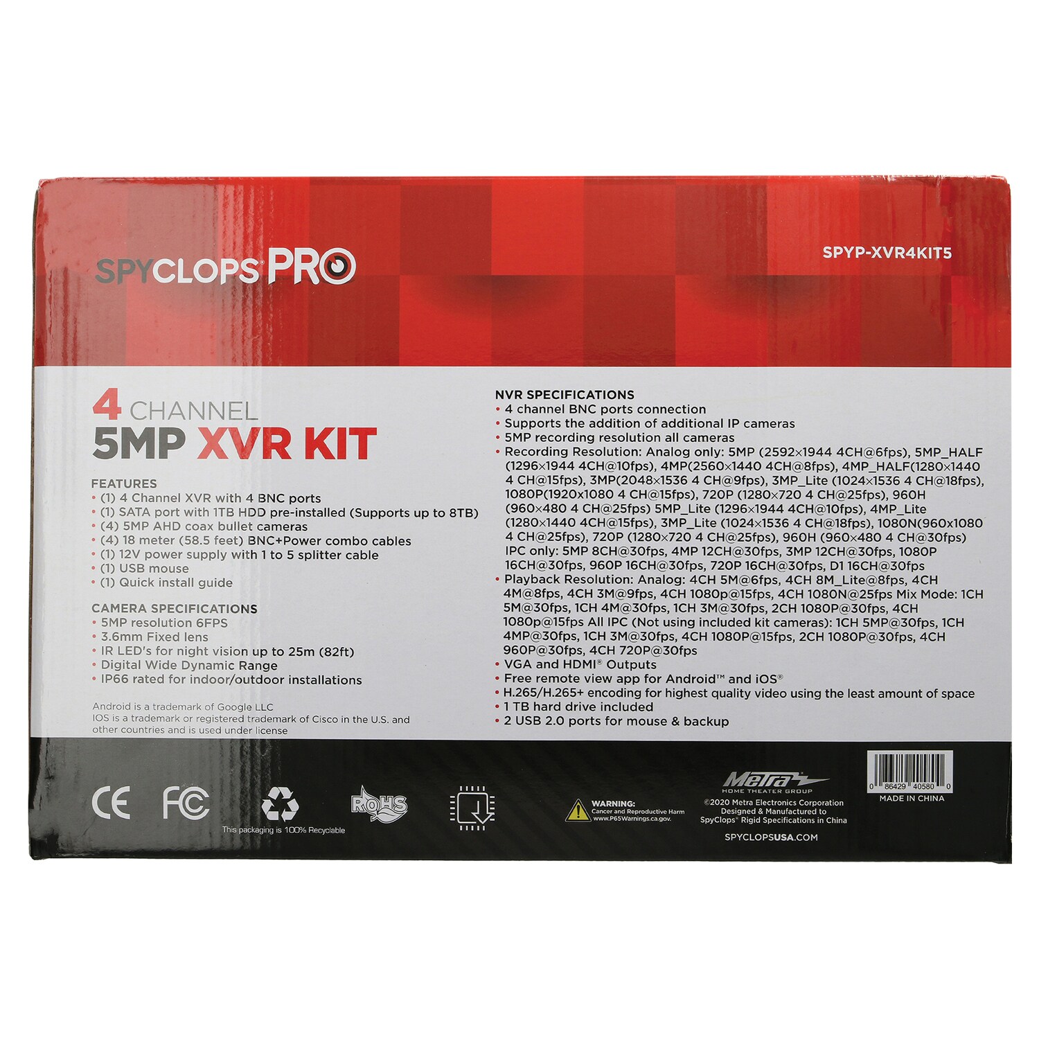 Spyclops SPYPXVR4KIT5 Security-Systems - View #11