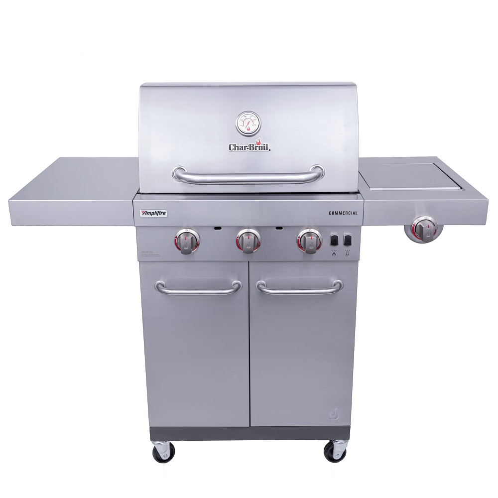 Diskriminere at ringe tømrer Char-Broil Commercial Series Stainless Steel 3-Burner Liquid Propane and  Natural Gas Infrared Gas Grill with 1 Side Burner in the Gas Grills  department at Lowes.com