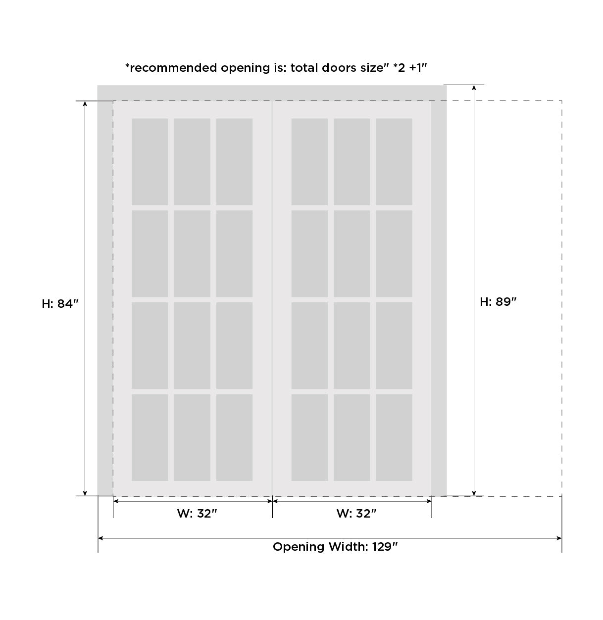 SARTODOORS Double Pocket Doors 64 x 84 in - PALLADIUM 4440 White Silk ...